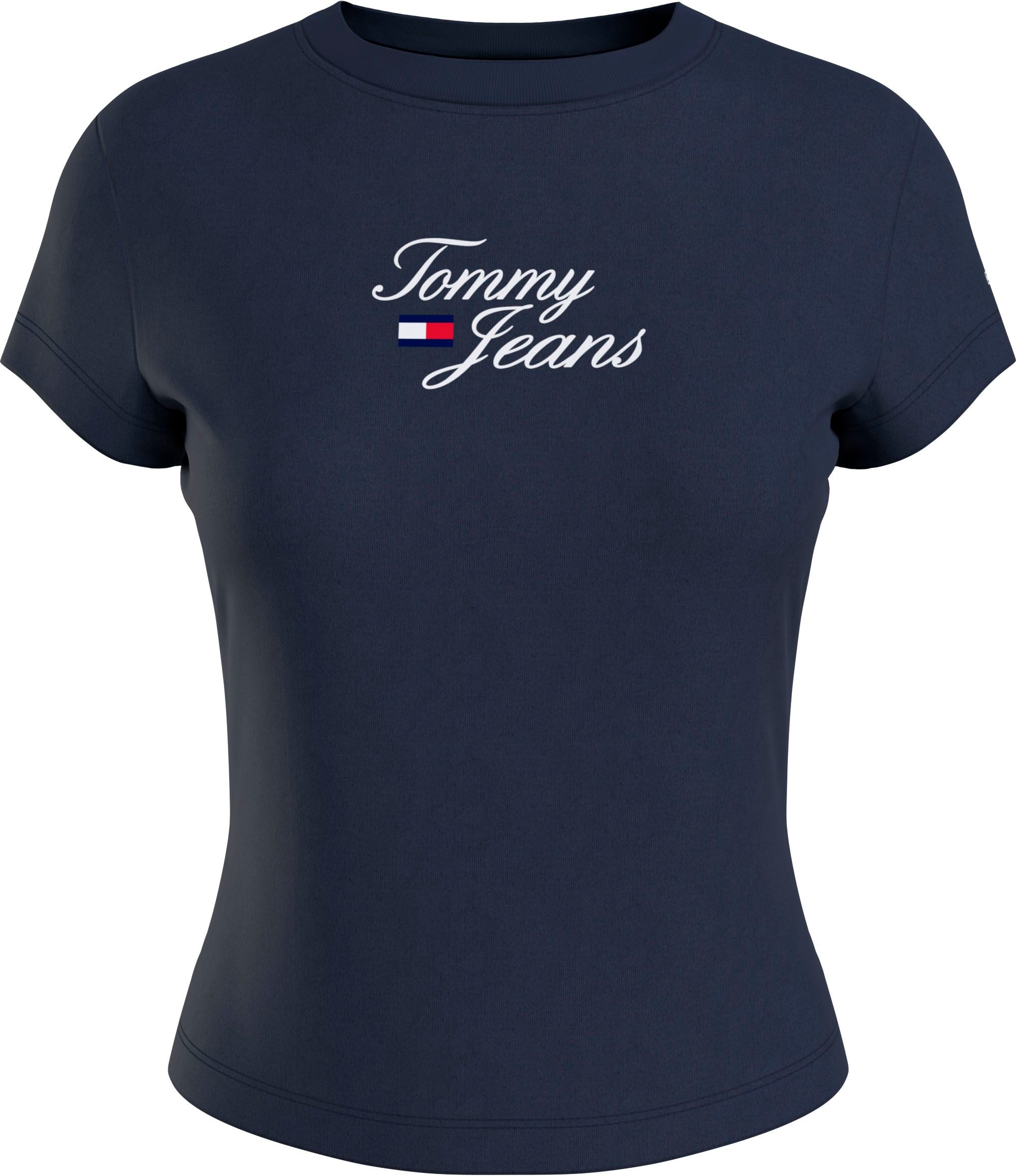 Tommy Jeans T-Shirt »TJW BBY ESSENTIAL LOGO 1 SS«, trendiges und stylisches  Damen-T-Shirt mit Logodruck für kaufen | BAUR