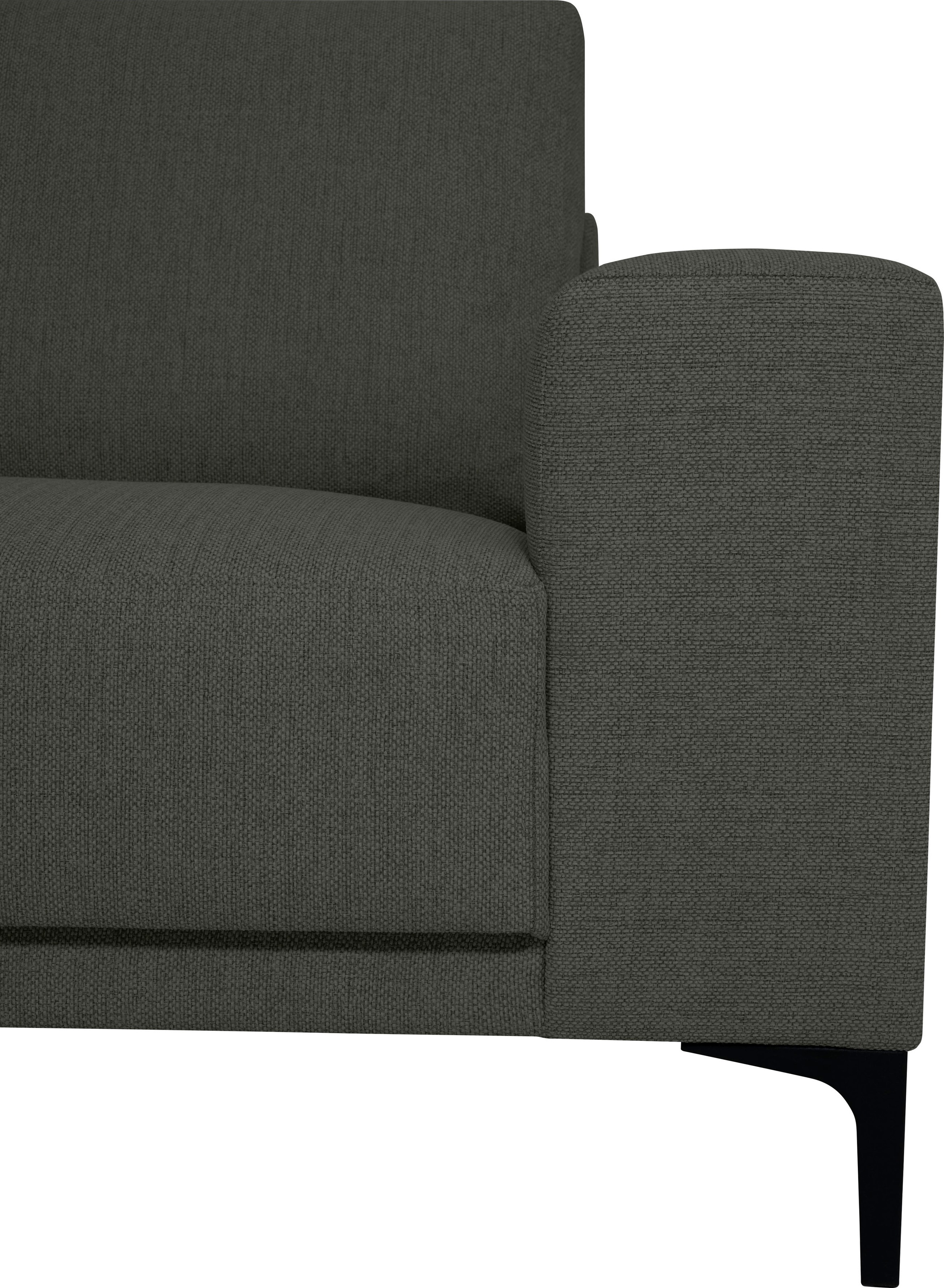 Places of Style Ecksofa »Xander, L-Form,«, Breite 289 cm, Webstoff, Soft-Touch Chenille, schwarze Metallfüße