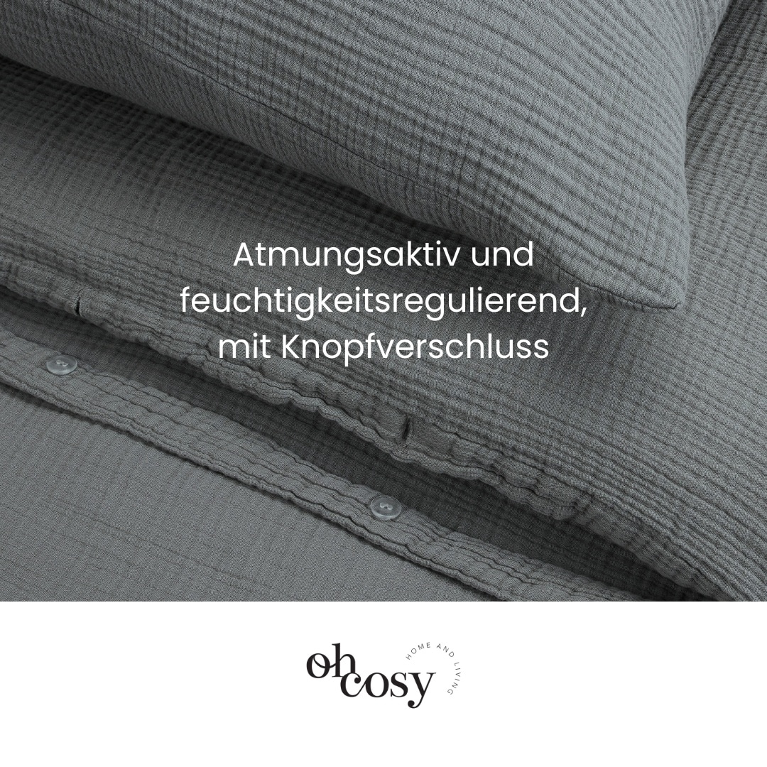 Oh cosy Bettwäsche »Sally aus superweichem Musselin, 135x200cm + 80x80cm«, Made in Green