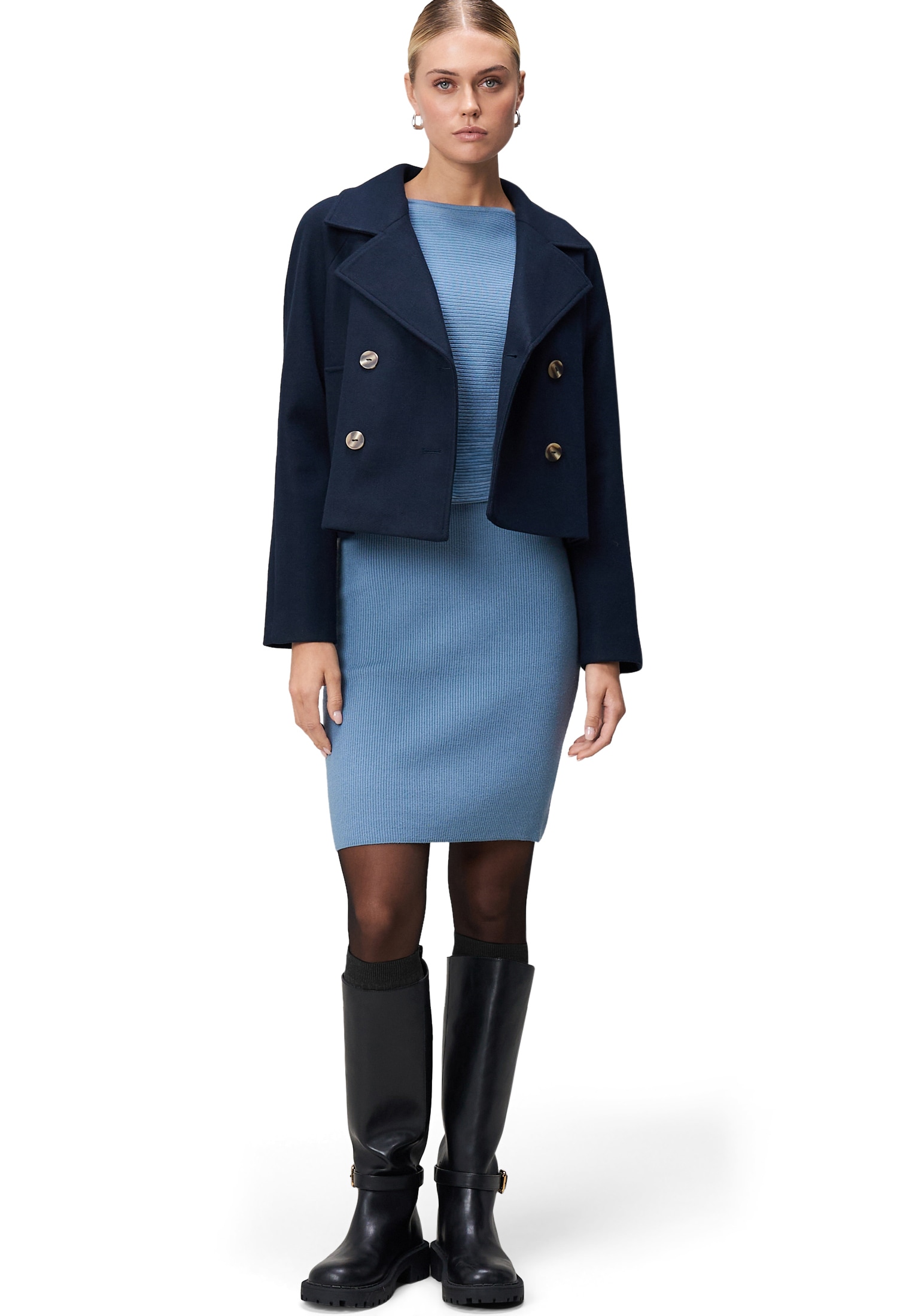 Zero Strickkleid »Damen mit U-Boot Ausschnitt« Ohne Tasche Plain/ohne Details