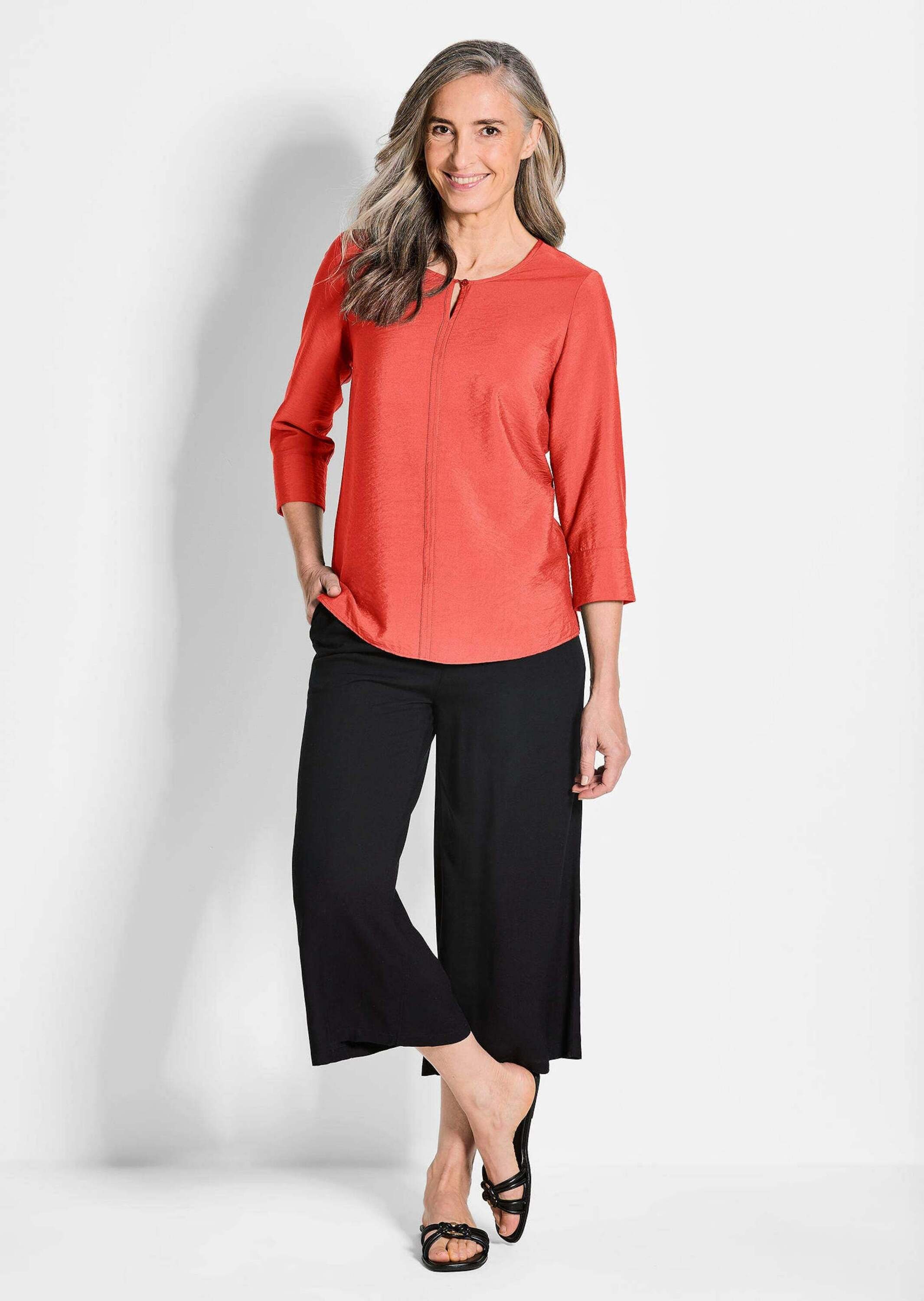 GOLDNER Schlupfbluse »Kurzgröße Elegante Schlupfbluse Damen aus Viskose mit Strukturmuster«