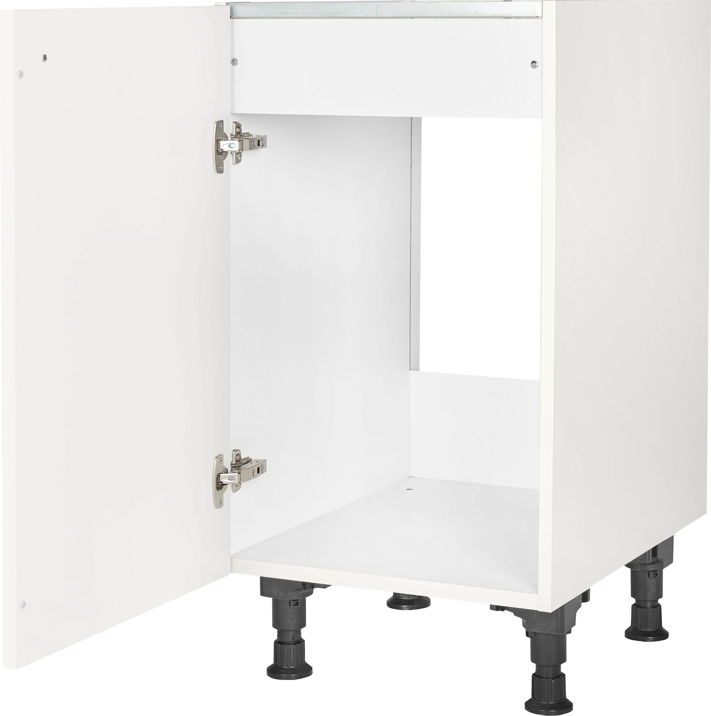 nobilia® Spülenschrank »"Cascada", Ausrichtung wählbar, vormontiert, in den Breiten«, 45 und 60 cm, mit höhenverstellbaren Sockelfüßen