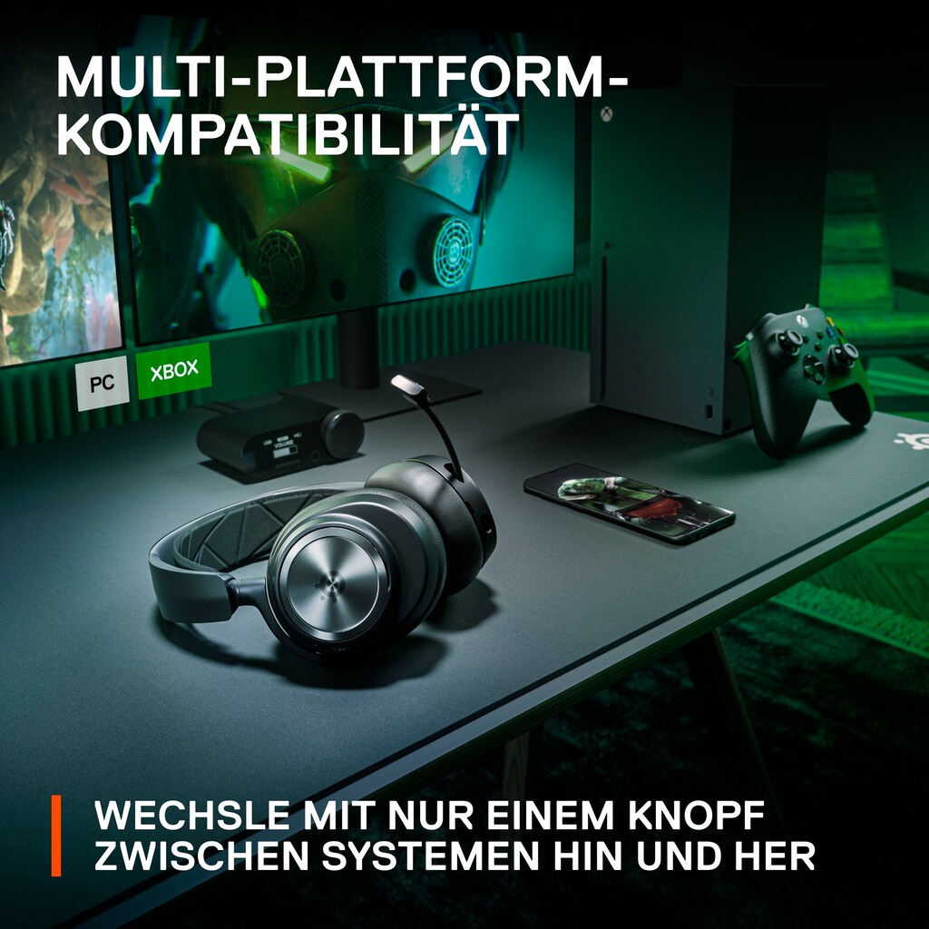 SteelSeries Gaming-Headset »Arctis Nova Pro Wireless X«, Bluetooth-Wireless, Mikrofon abnehmbar-Noise-Cancelling