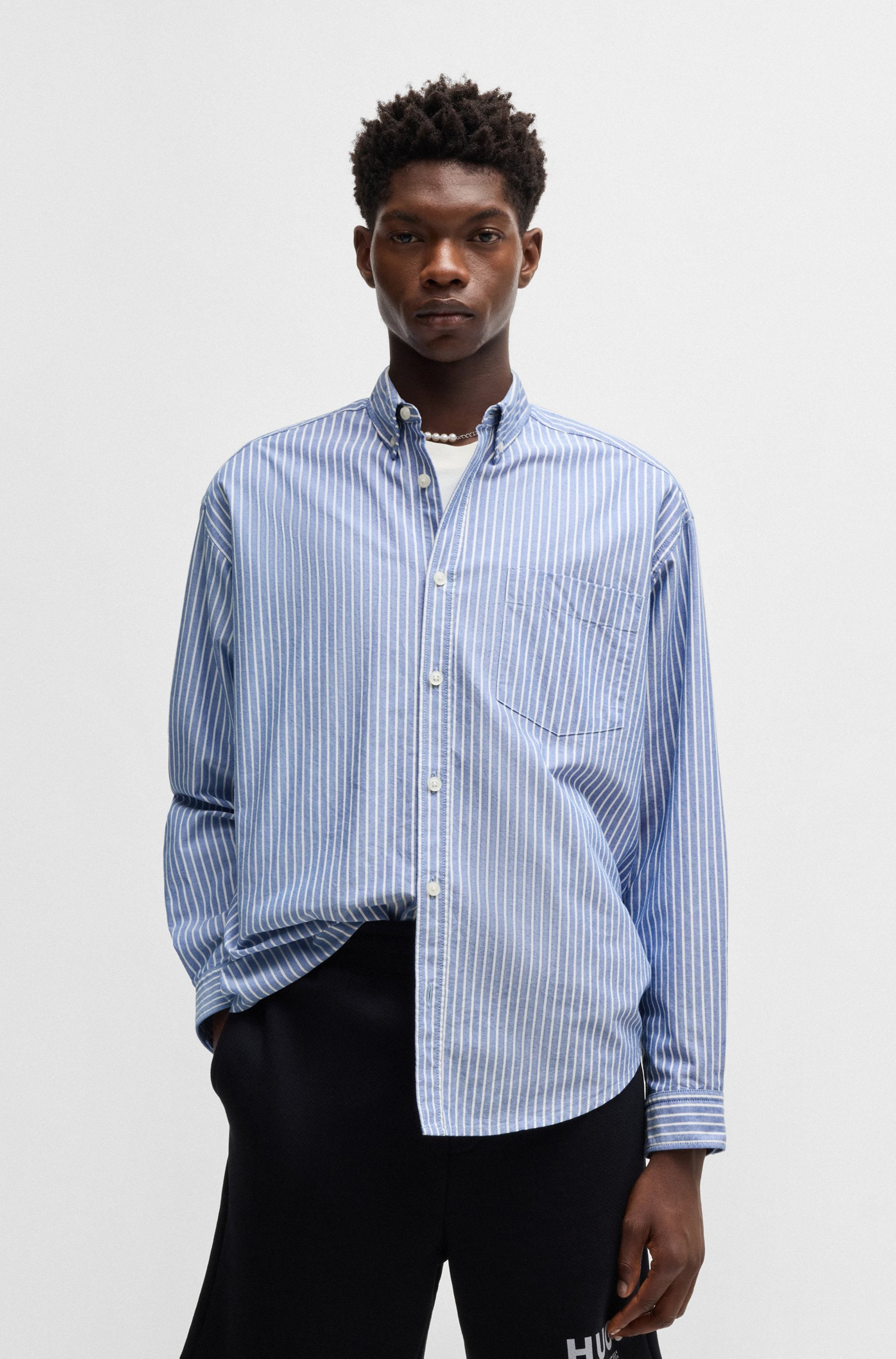 HUGO Blue Langarmhemd "Ebill", oversize günstig online kaufen