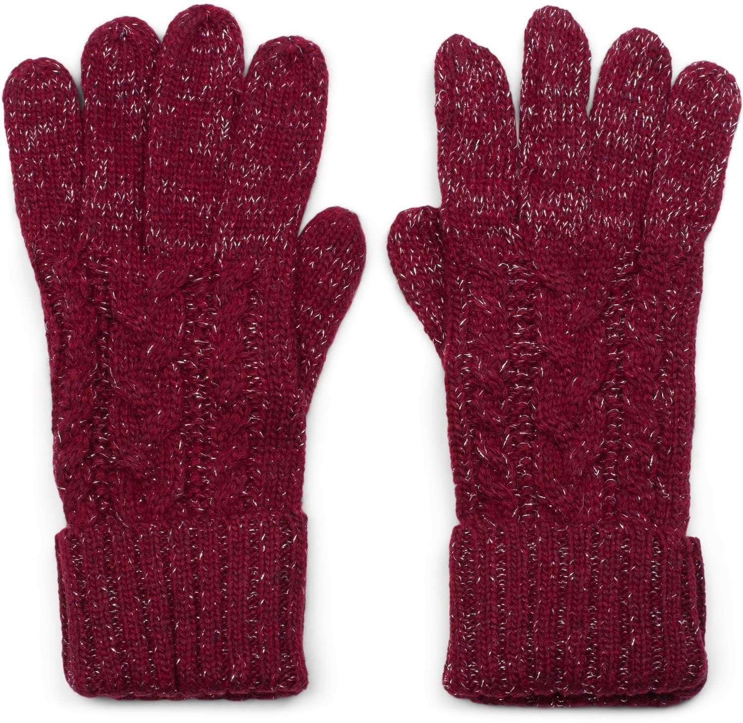 styleBREAKER Strickhandschuhe "Strick Handschuhe mit Zopfmuster und Metallic Faden" 1 Stk.