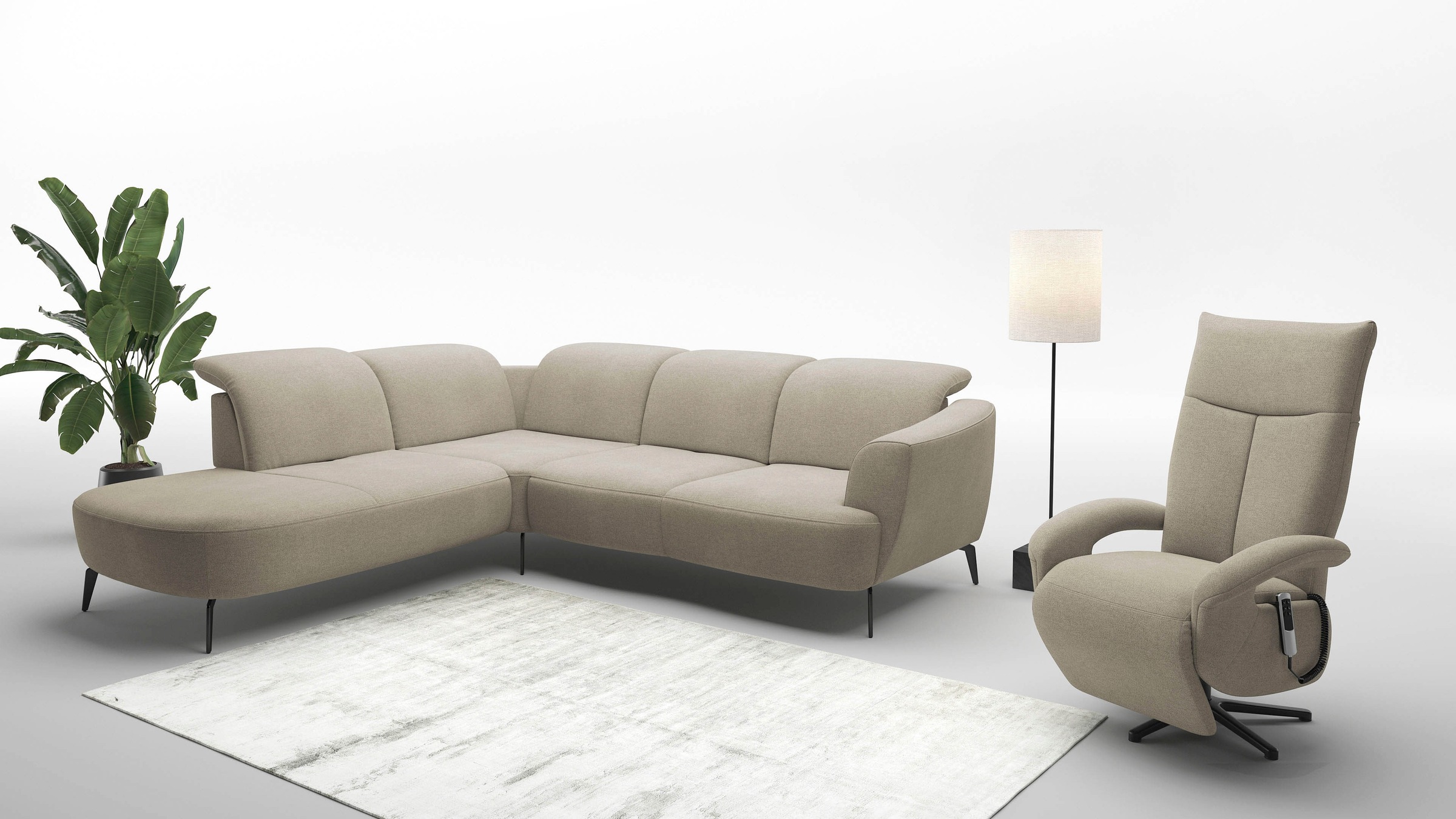 sit&more Ecksofa »Zoe«, ink.Sitztiefenverstellung, wahlweise mit Kopfteilverstellung