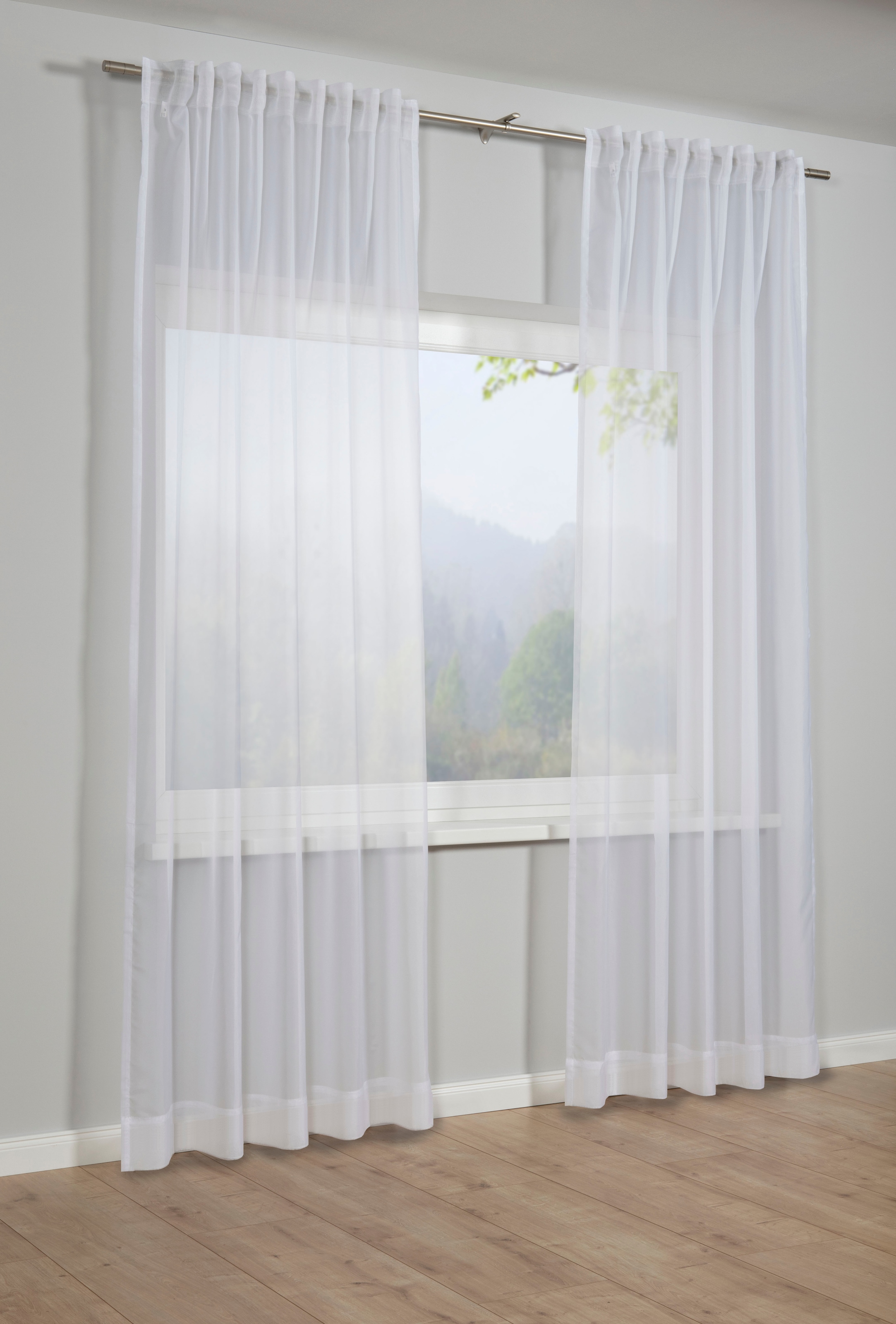 Sehlbach Gardine "Schal Voile mit Beschwerungstasche" Schlaufen 1 Stk. tlg. günstig online kaufen