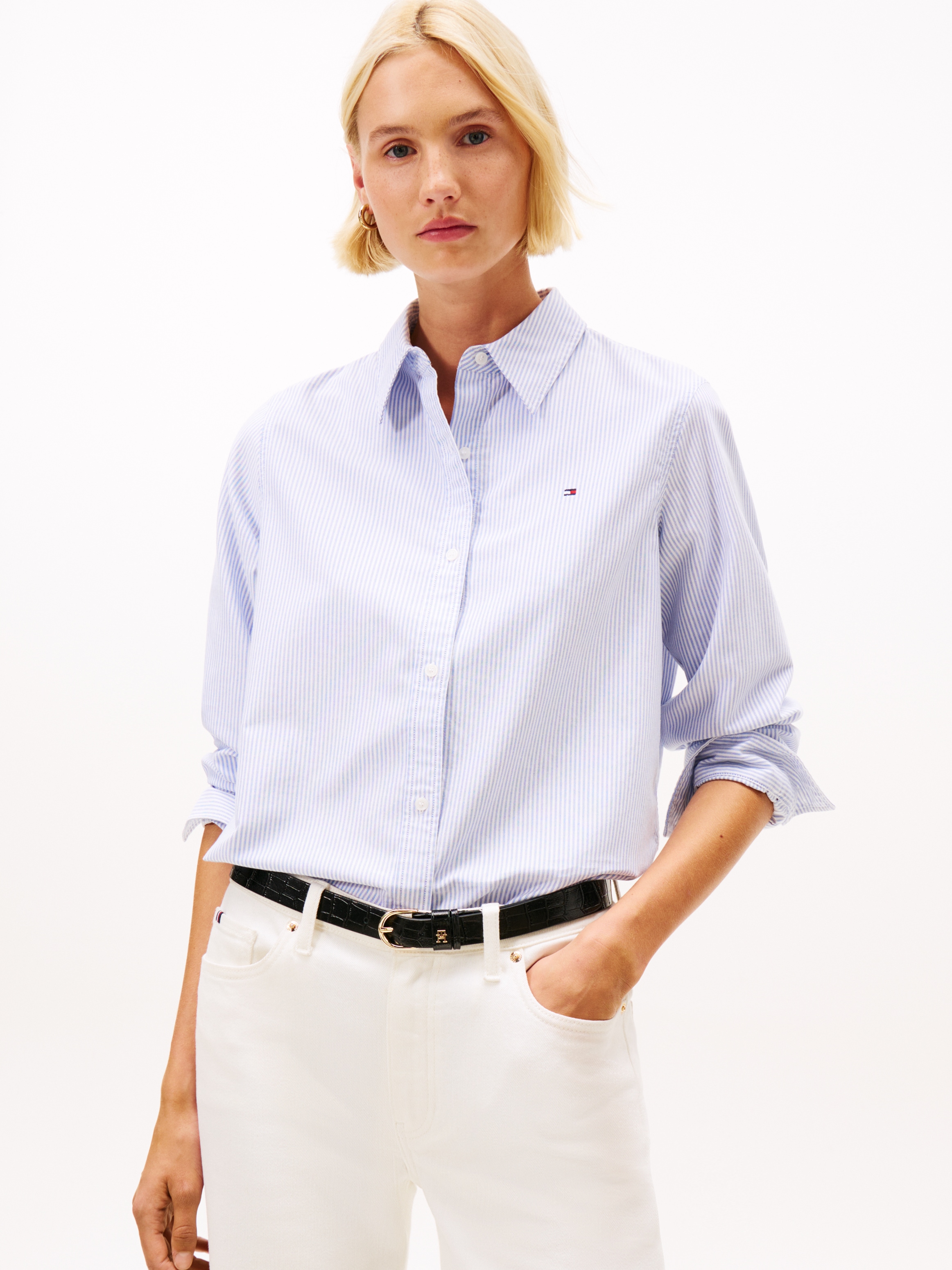 Tommy Hilfiger Hemdbluse "OXFORD RELAXED FIT SHIRT mit Hemdblusenkragen und günstig online kaufen