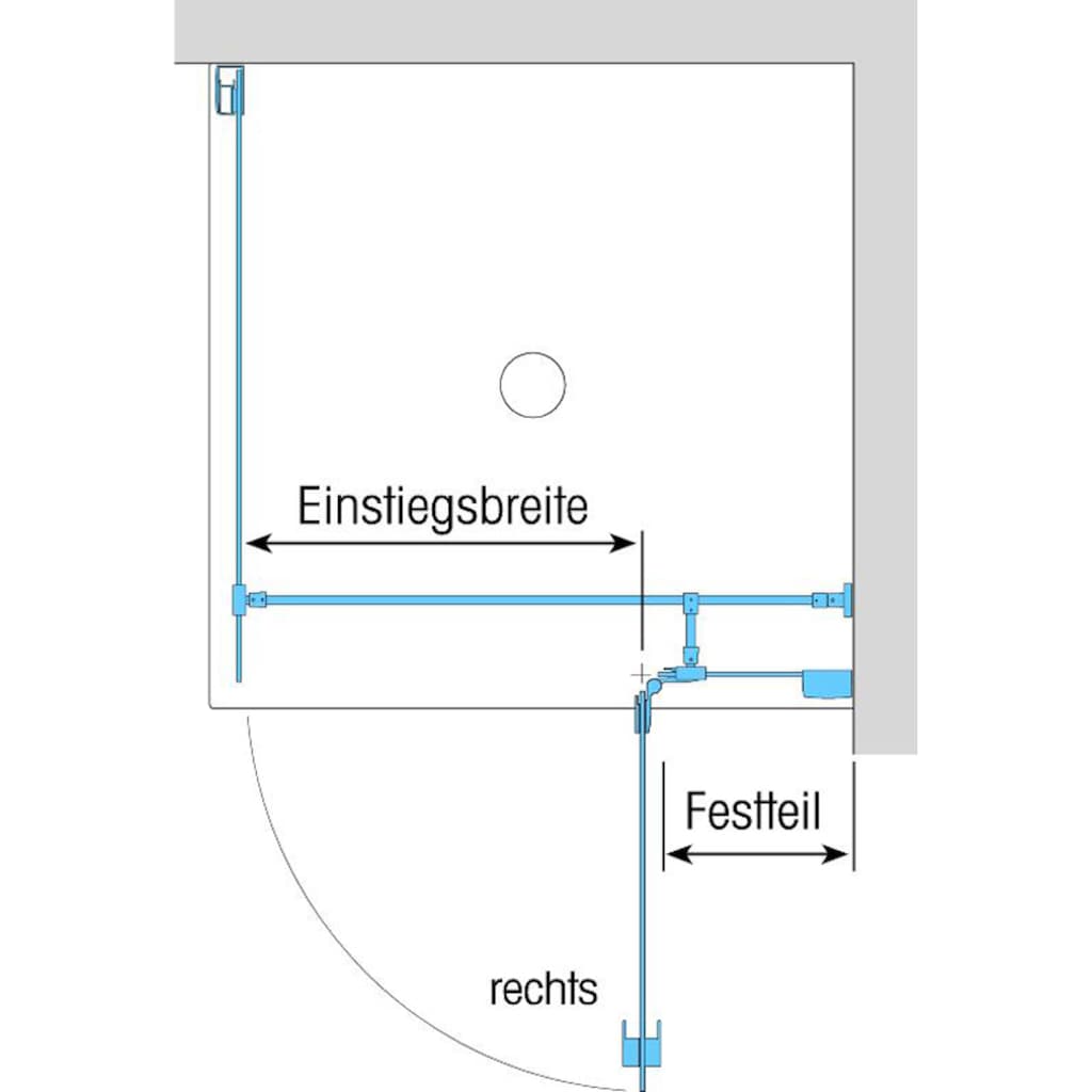 Technik & Freizeit Bad & Sanitär Dusbad Eckdusche »Dusbad Vital 1«, (2 tlg.), Drehtür rechts, Breite: 1025mm, mit Seitenwand, Br