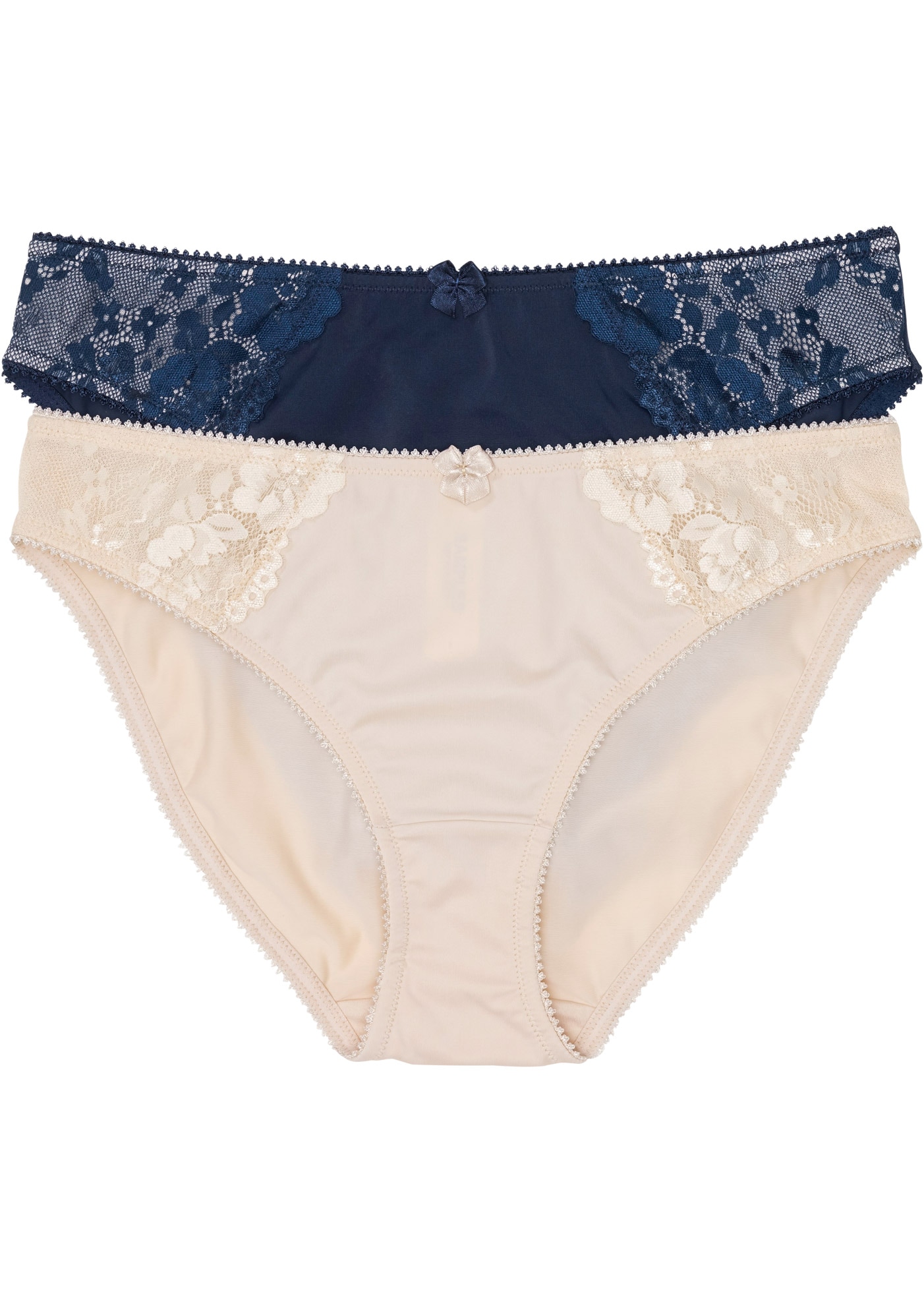 bonprix Slip Packung, 2 Stk. klassische Passform, zarte florale Spitze, 2er Pack