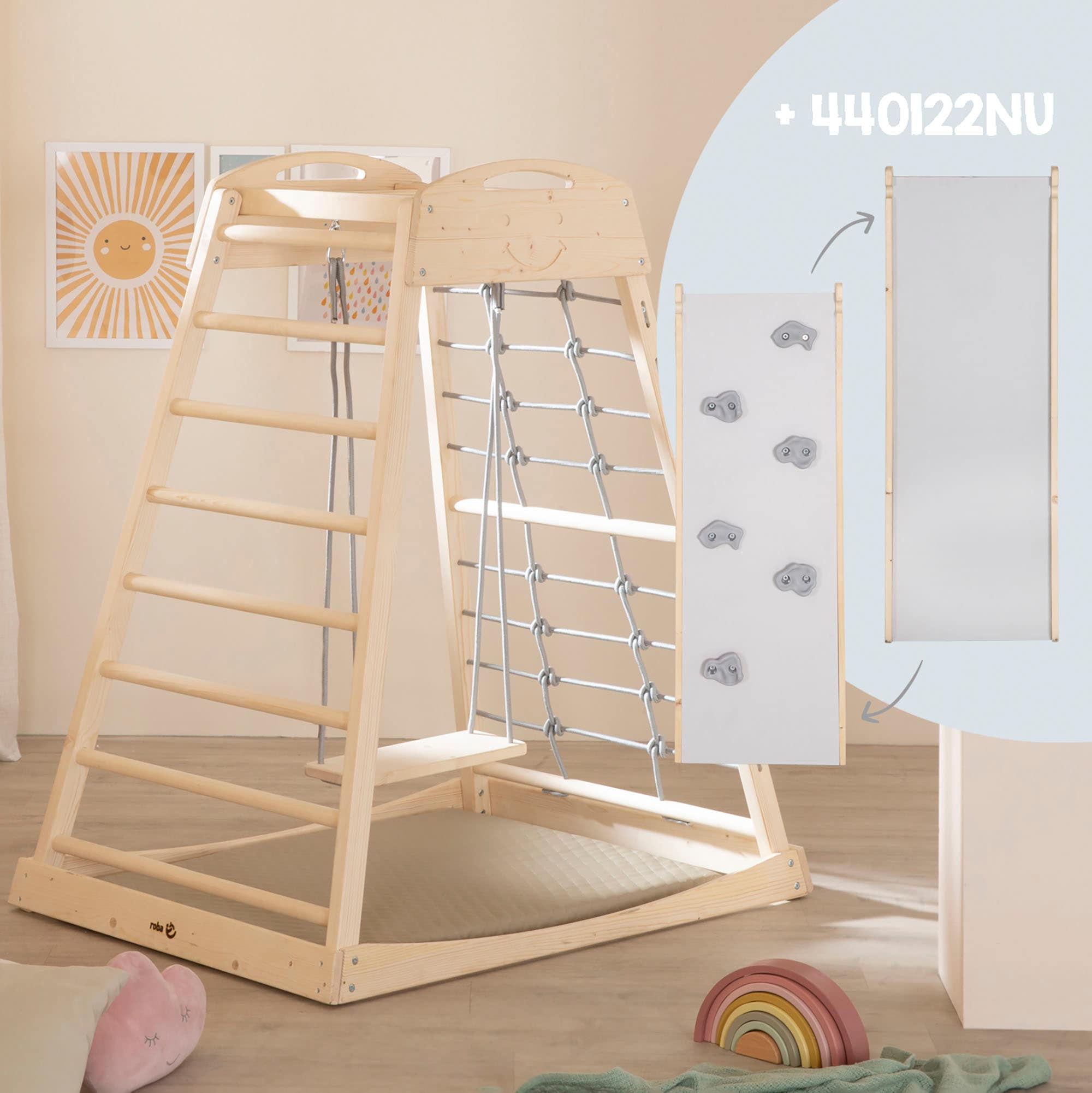 roba® Klettergerüst »Montessori Indoor Spielturm«, Belastbar bis 70 kg