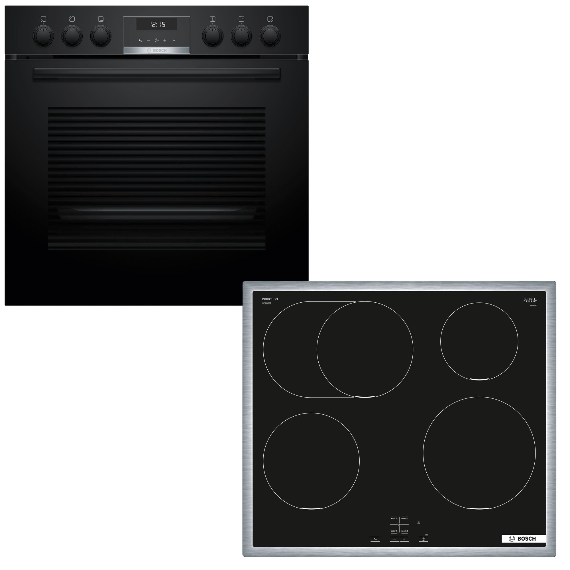 BOSCH Induktions Herd-Set »HND611VS67«, mit Backwagen, Hydrolyse, Backwagen mit ausziehbarer Tür für bequemes Kochen & Backen