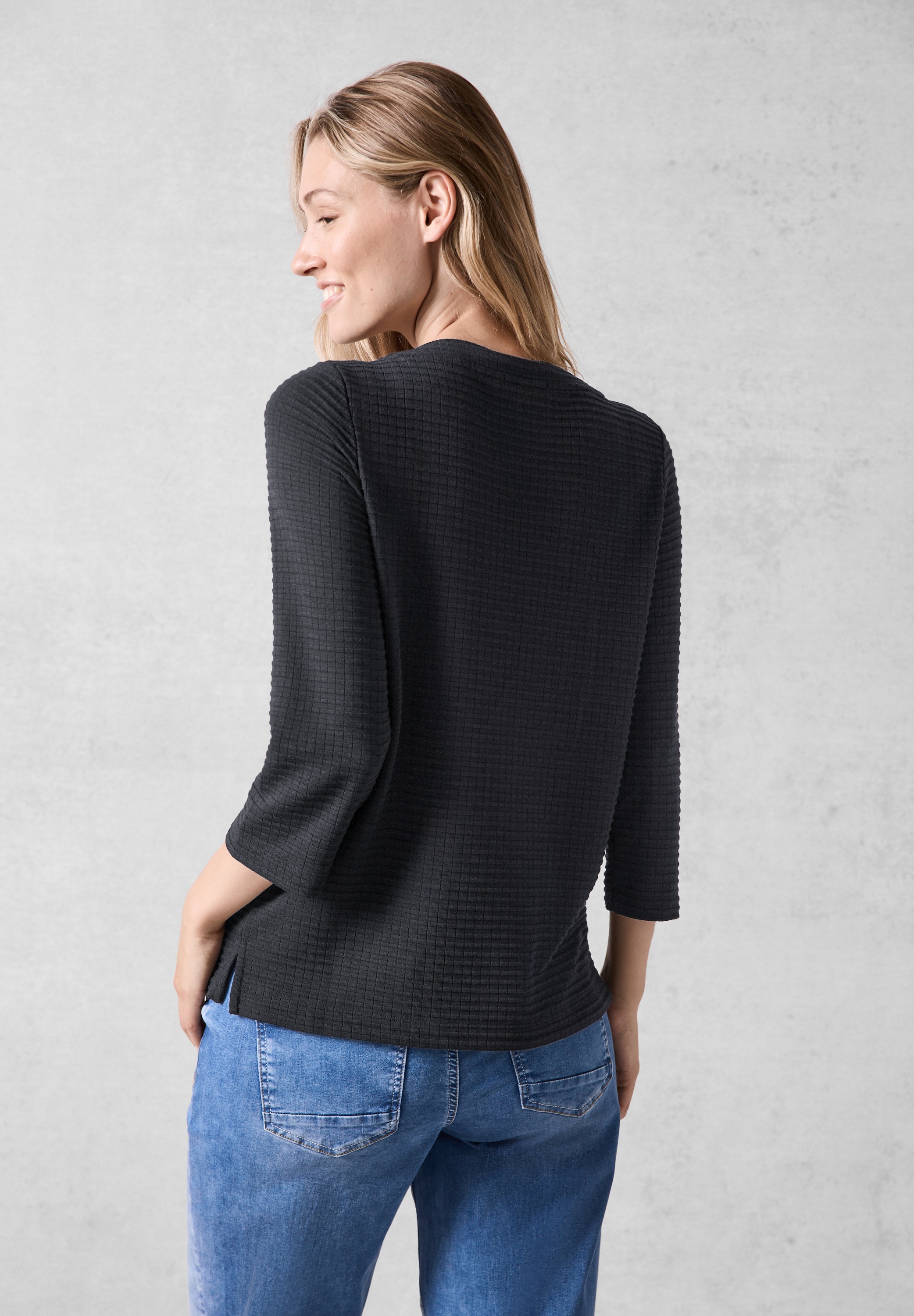 Cecil 3/4-Arm-Shirt, mit U-Boot-Ausschnitt