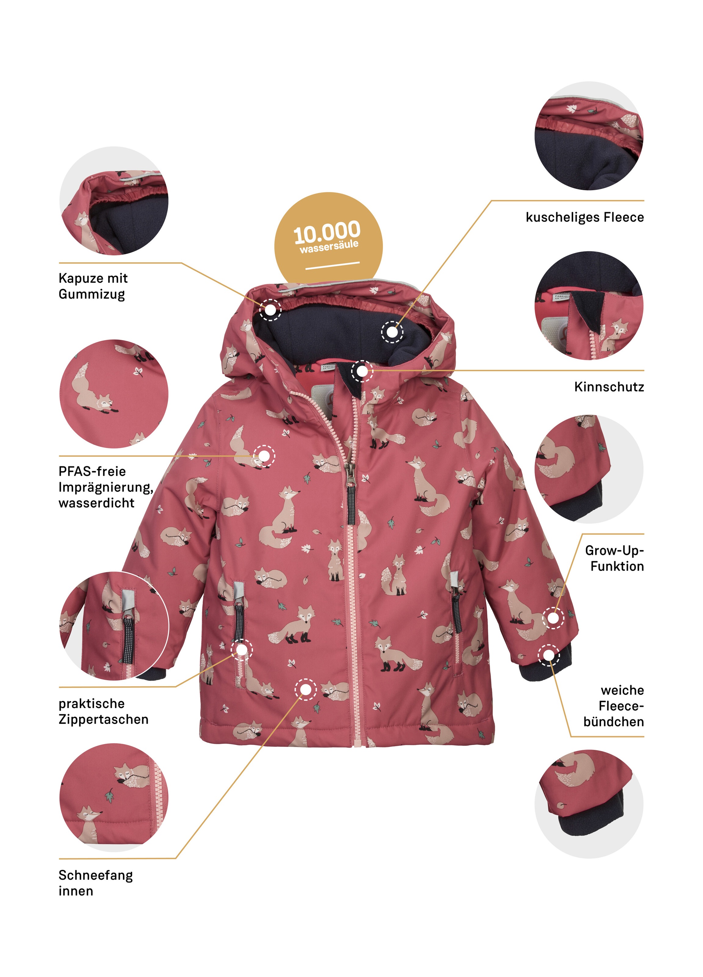 first instinct by killtec Skijacke »FISW 29 MNS SKI JCKT«, Wasserdichte Jacke mit verlängerbaren Ärmeln und stylischem Print