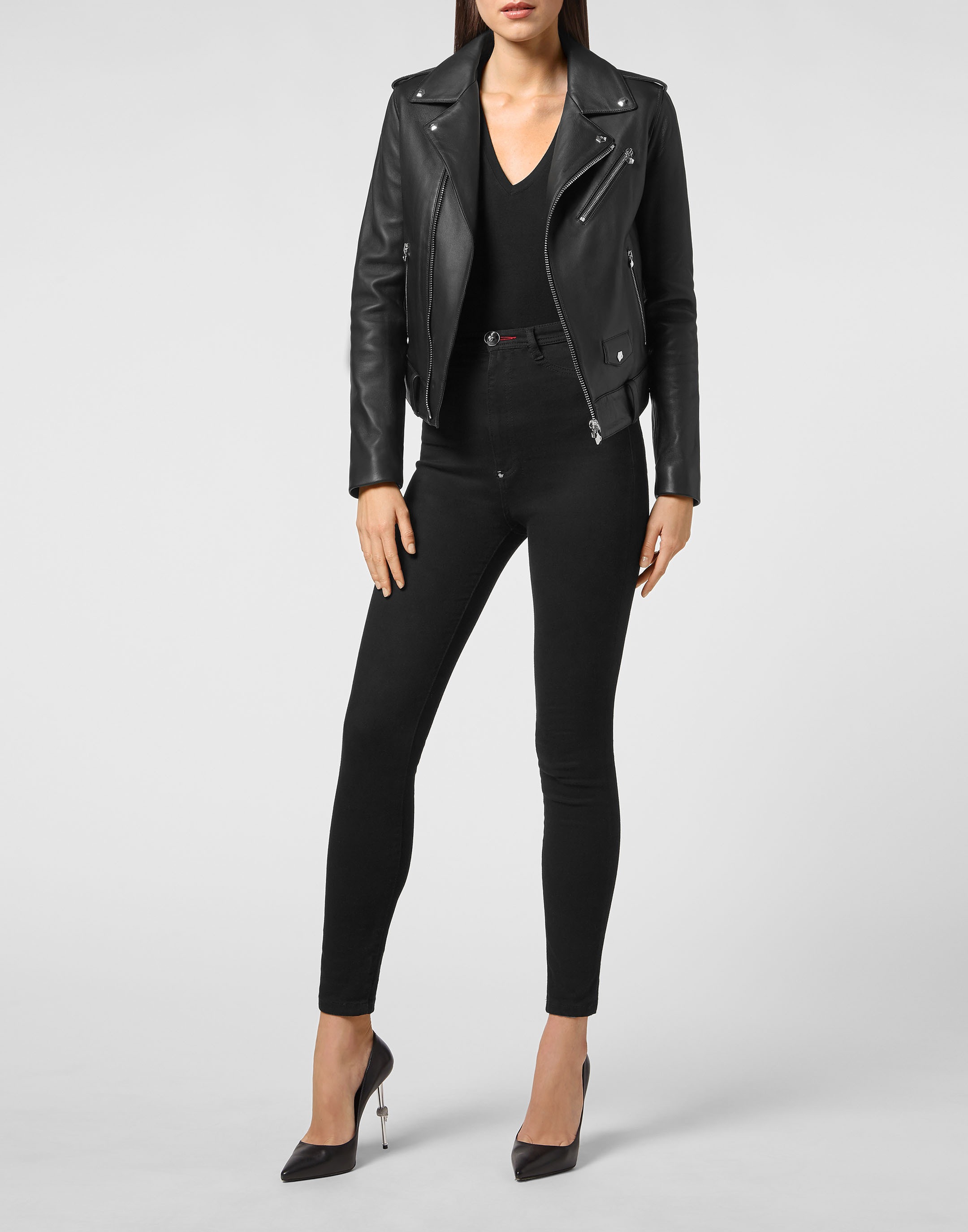PHILIPP PLEIN Bikerjacke »Leder-Bikerjacke«