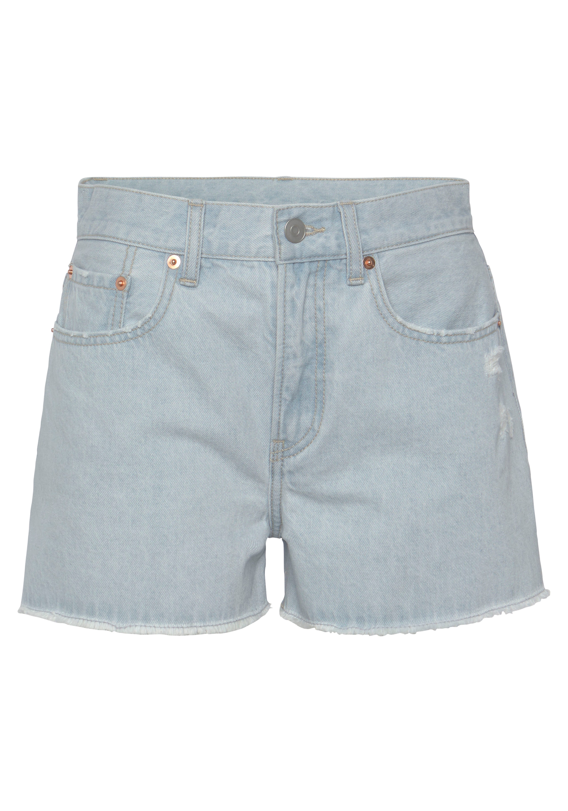 Buffalo Jeansshorts, mit Used-Effekten, Seitenschlitze, kurze Hose aus Baum günstig online kaufen