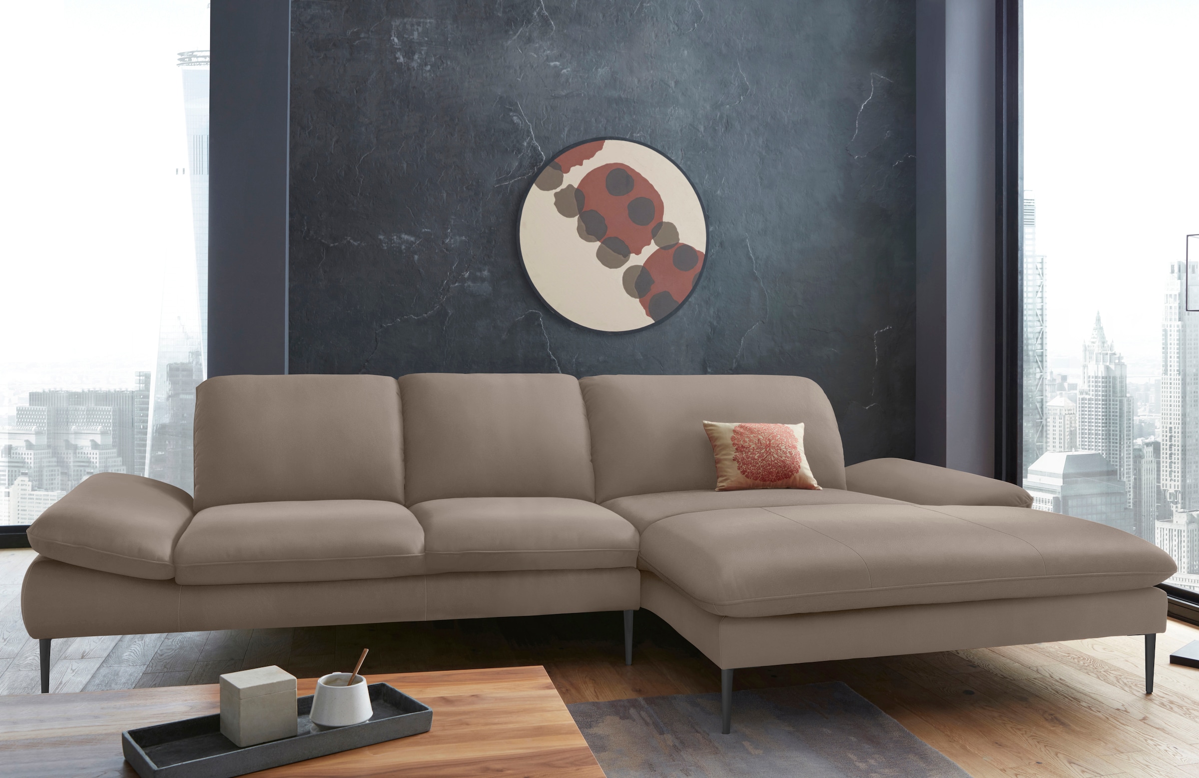 W.SCHILLIG Ecksofa "enjoy&MORE, Designsofa, bequem, zeitlos und elegant, L-Form" Sitztiefenverstellung, Füße schwarz pulverbeschichtet, Breite 340 cm