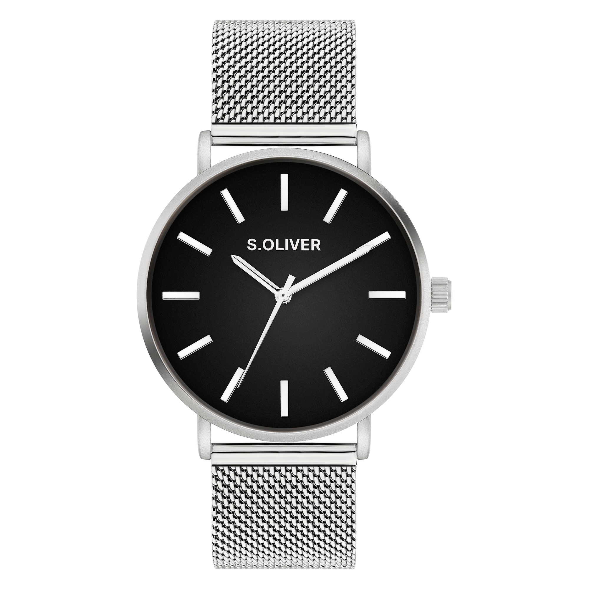 s.Oliver Quarzuhr »Basic Mesh« Armbanduhr, Herrenuhr, Edelstahlarmband, analog