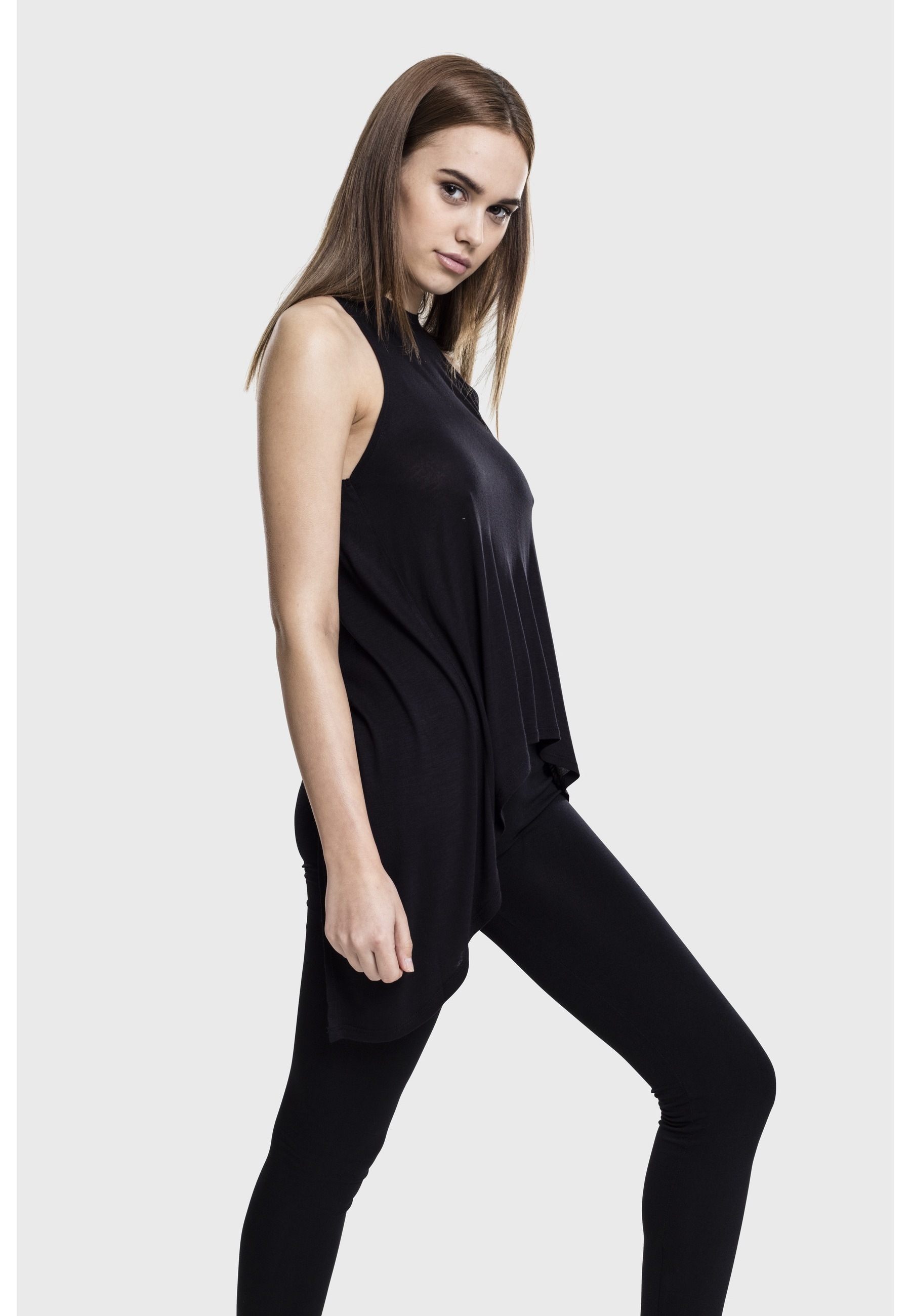 URBAN CLASSICS Tanktop »Urban Classics Damen Ladies HiLo Viscose Top« 1 Stk.