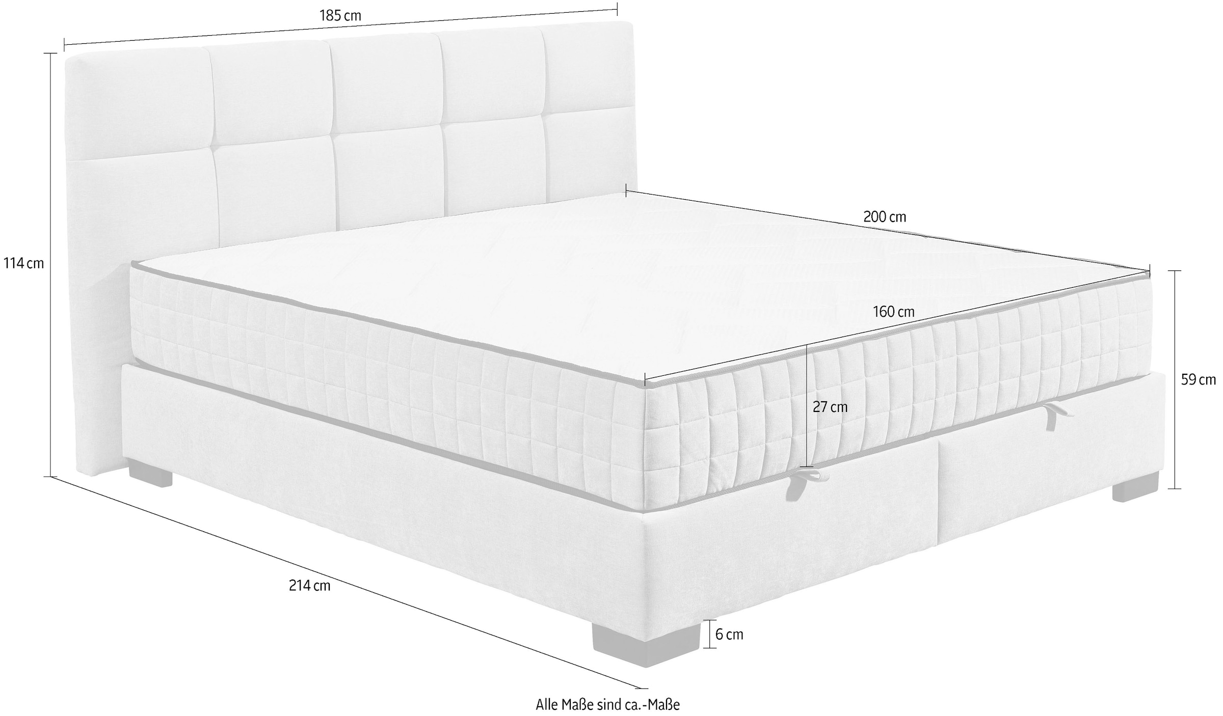 ED EXCITING DESIGN Boxbett »Nagol«, mit Bettkasten, mit Wendematratze, erhältlich in verschiedenen Breiten