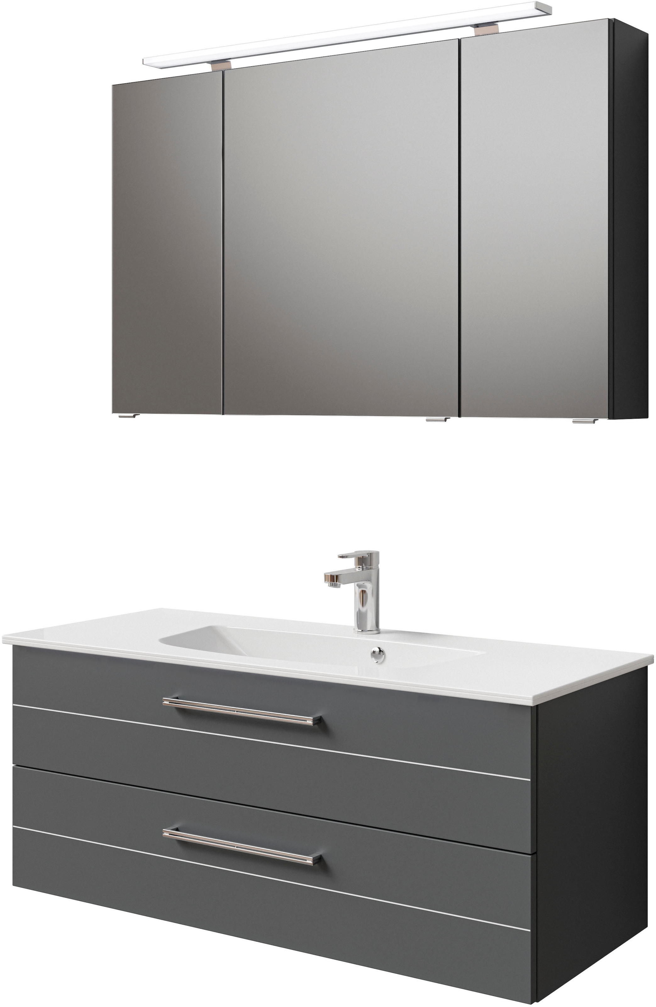 Saphir Badmöbel-Set "Serie 6025 2-teilig Mineralmarmor-Waschtisch mit LED-S günstig online kaufen