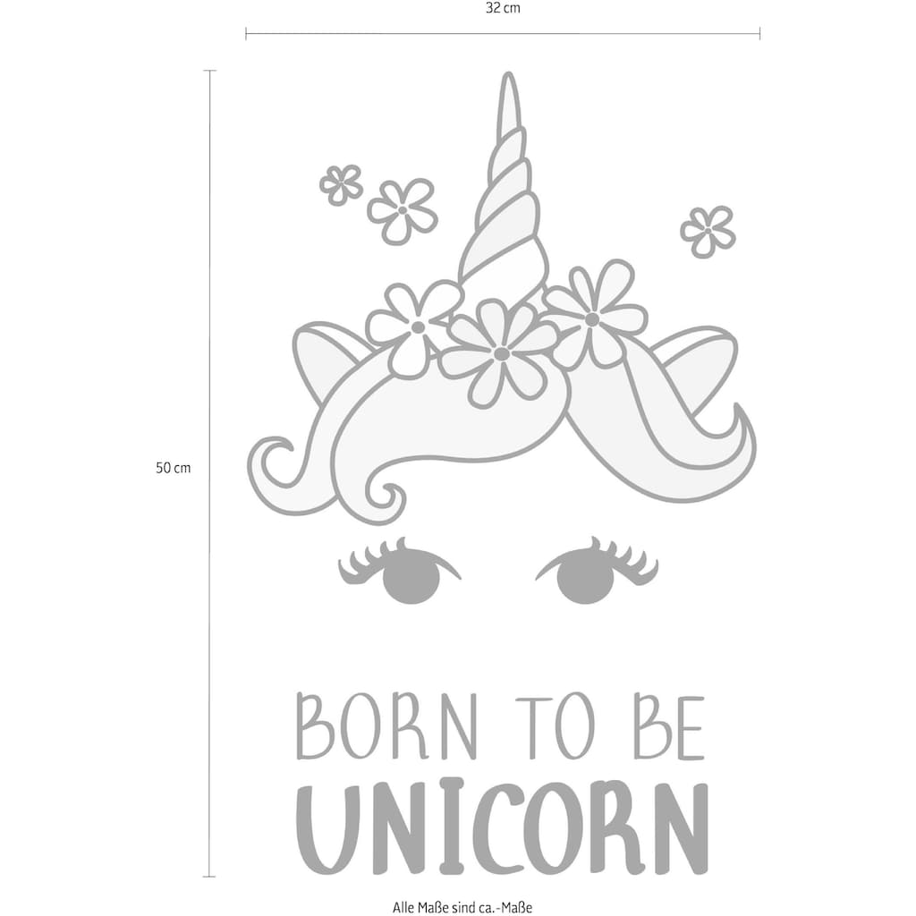 Wall-Art Wandtattoo »Kvilis Einhornkopf Born to be Unicorn«, selbstklebend, entfernbar