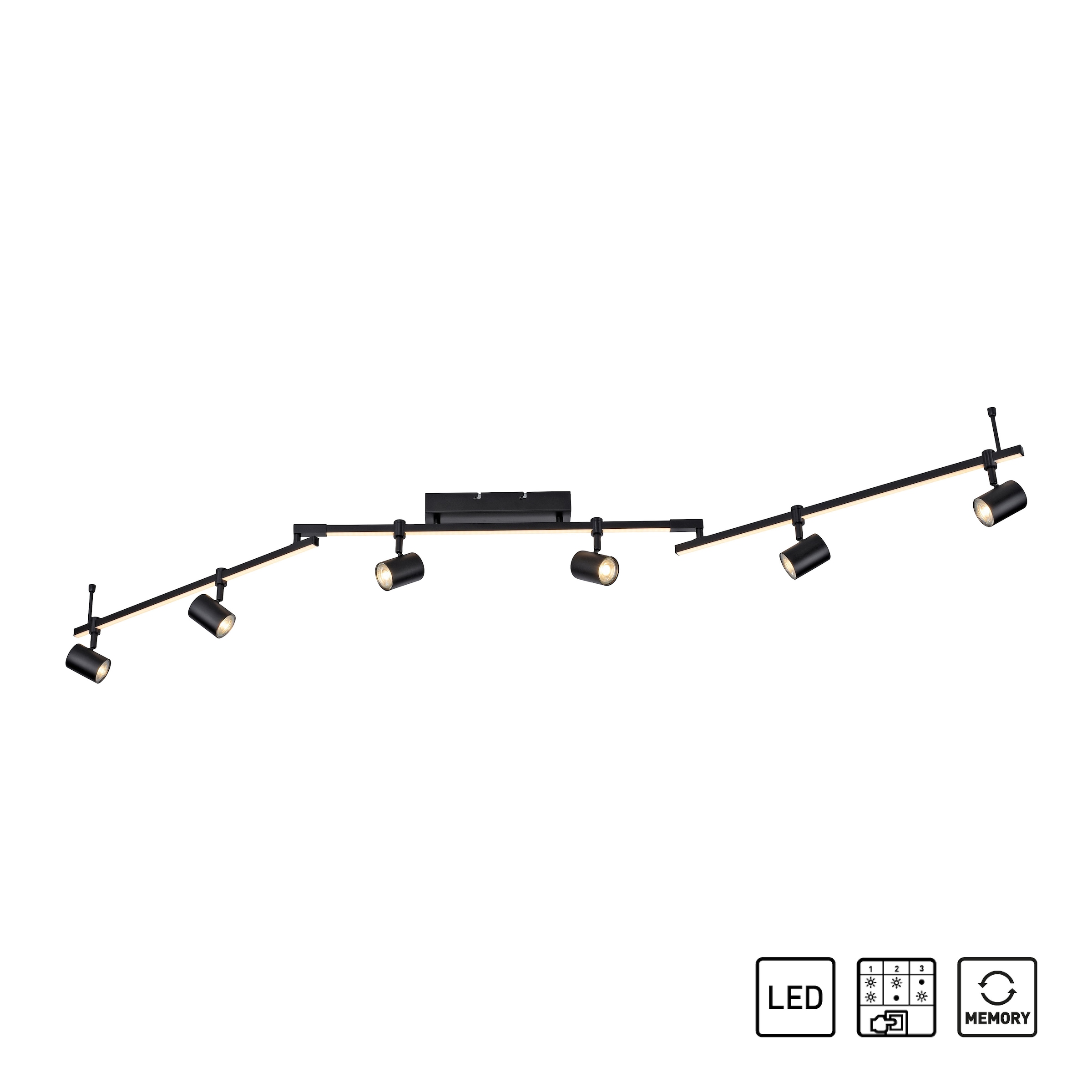 Paul Neuhaus Deckenleuchte »BARIK«, 7 flammig, Leuchtmittel GU10-LED-Board | LED wechselbar-LED fest integriert, LED, separat steuerbar (Schalter), separat steuerbar (Schalter)