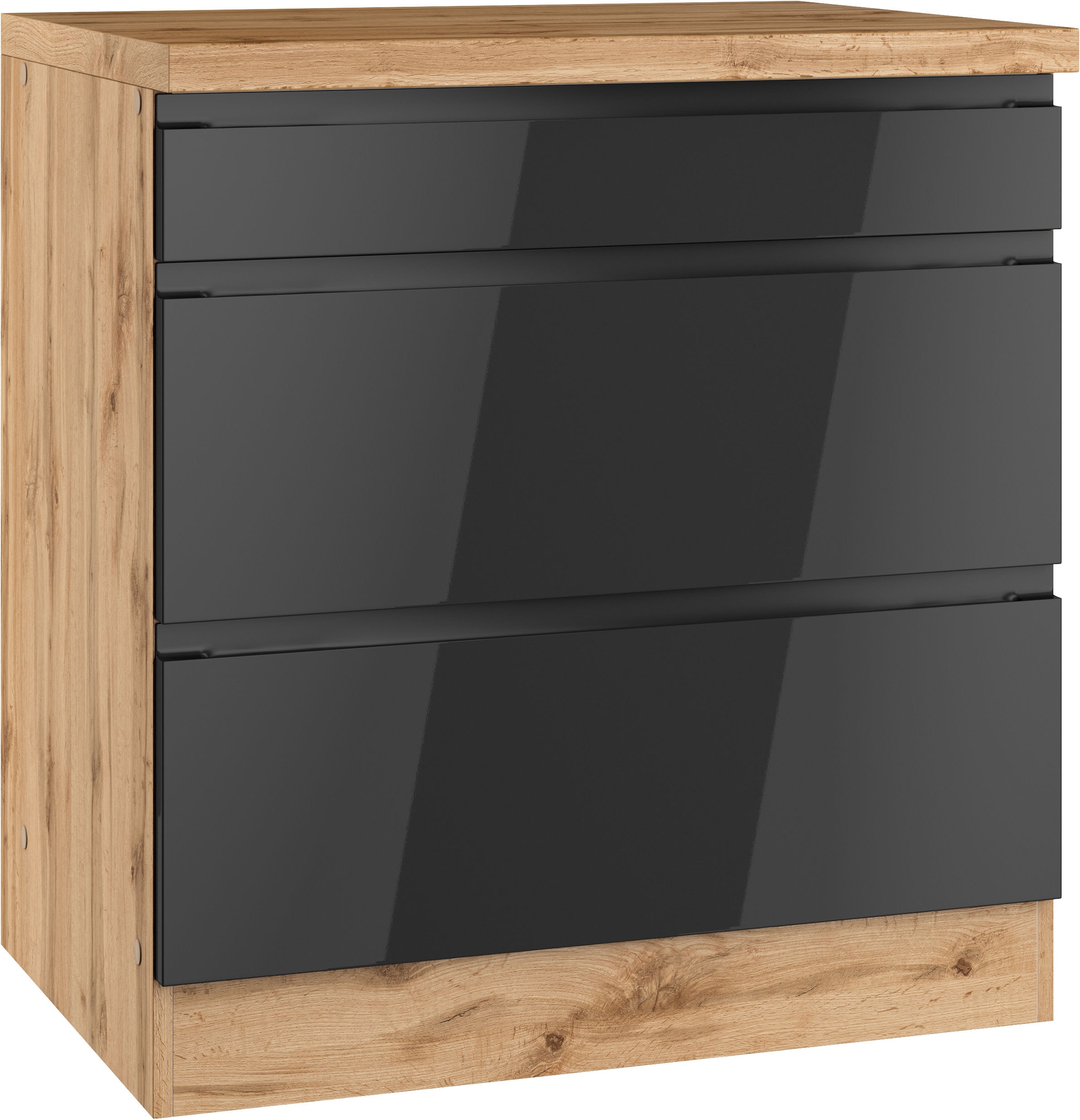 KOCHSTATION "KS-Virginia,neu in verbesserter Ausführung" Stauraum, Softclose, Breite 80 cm, Höhe 86 cm, Softclose-Auszüge