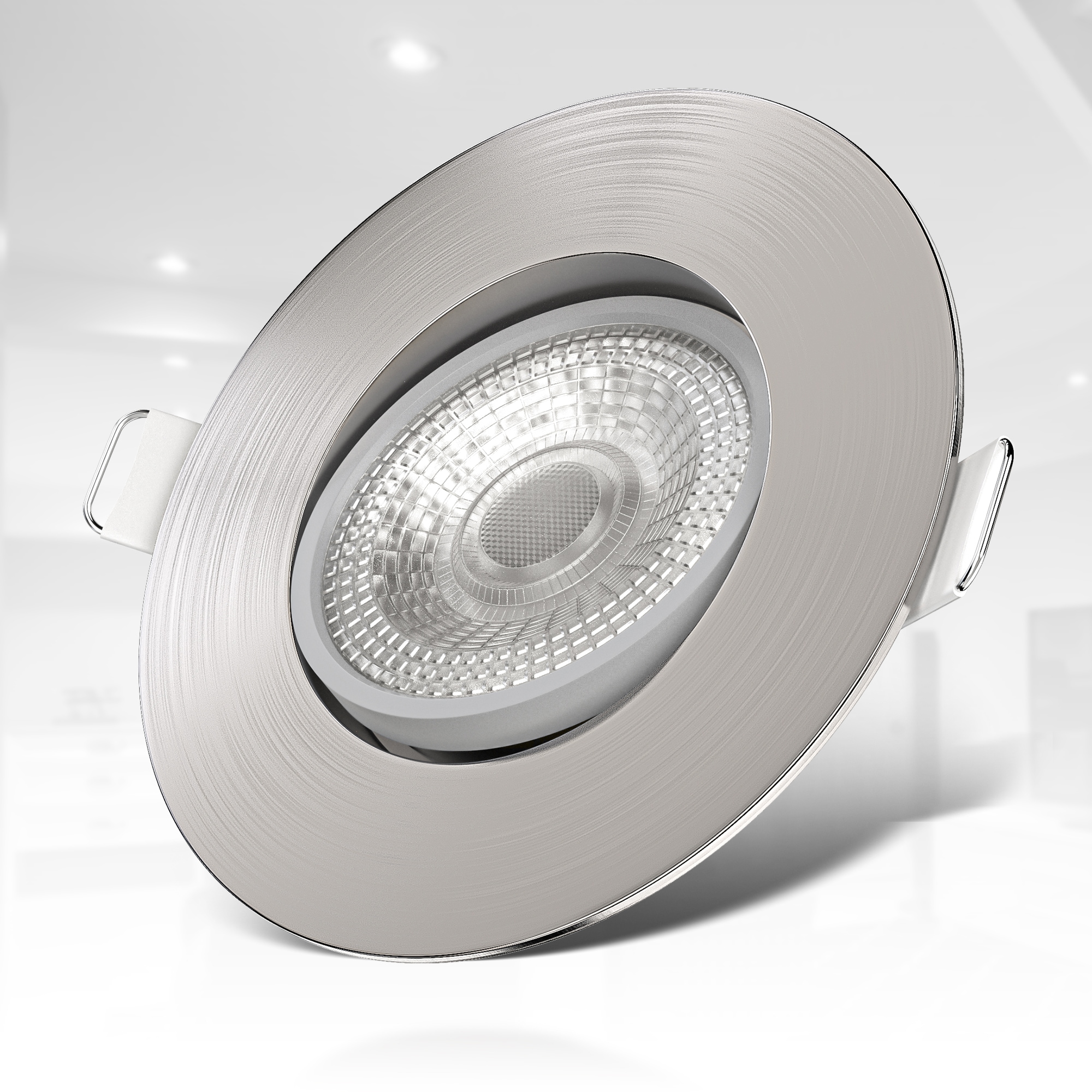B.K.Licht LED Einbauleuchte, 12er-Set, LED fest integriert, 3000K, Kopf schwenkbar, Schutzart IP23