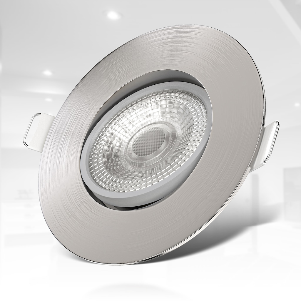 B.K.Licht LED Einbauleuchte, 12er-Set, LED fest integriert, 3000K, Kopf schwenkbar, Schutzart IP23