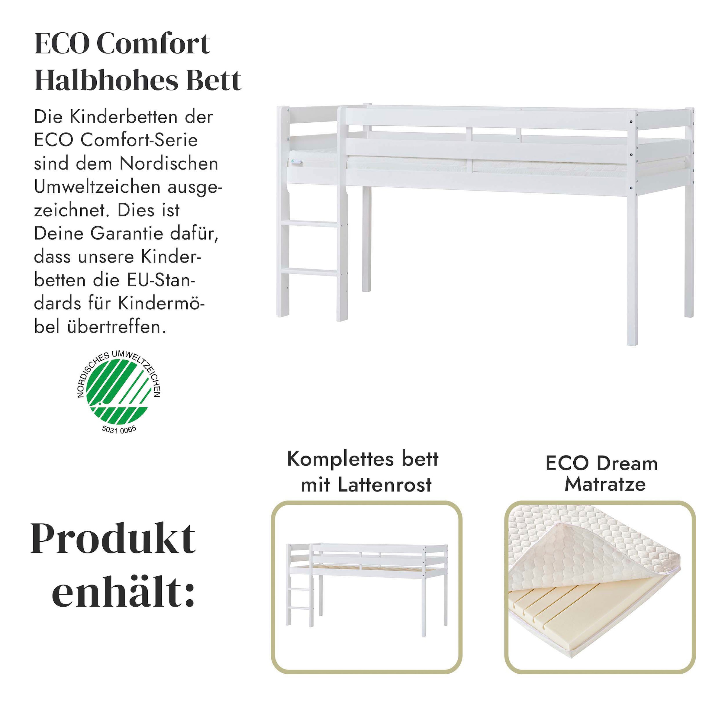 Hoppekids Spielbett »ECO COMFORT, Hochbett, in 2 Einzelbetten teilbar«, Höhe 72cm, Farbe & Größe & Matratze