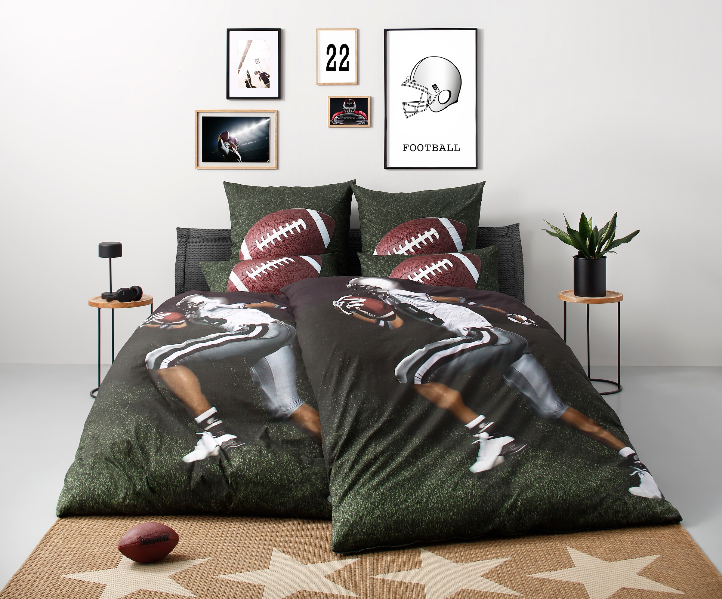 OTTO home Bettwäsche "Joonas" 2 Stk. tlg. Fußball, American Football günstig online kaufen