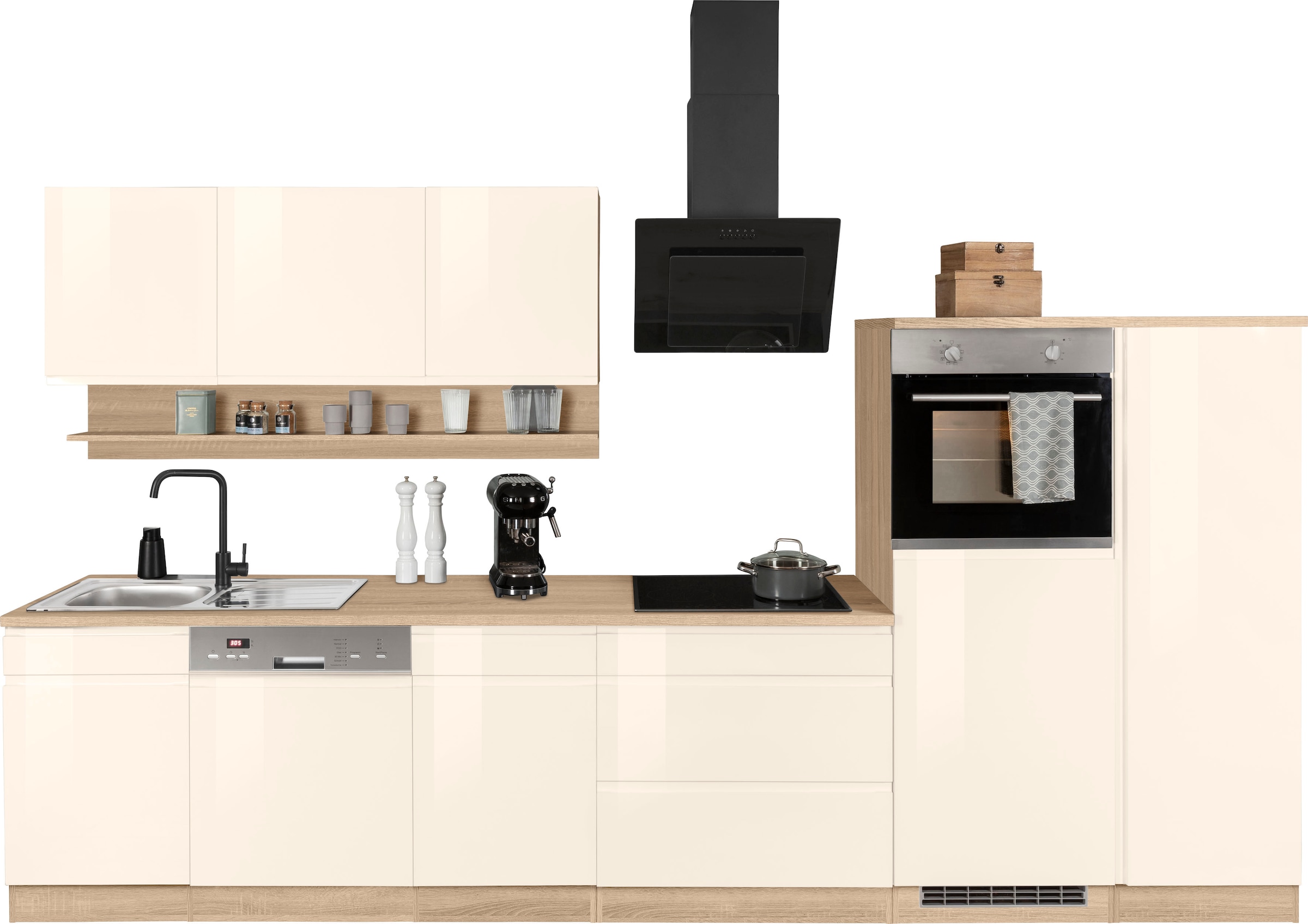 HELD MÖBEL Küchenzeile "Virginia", Breite 350 cm, wahlweise mit Induktion günstig online kaufen