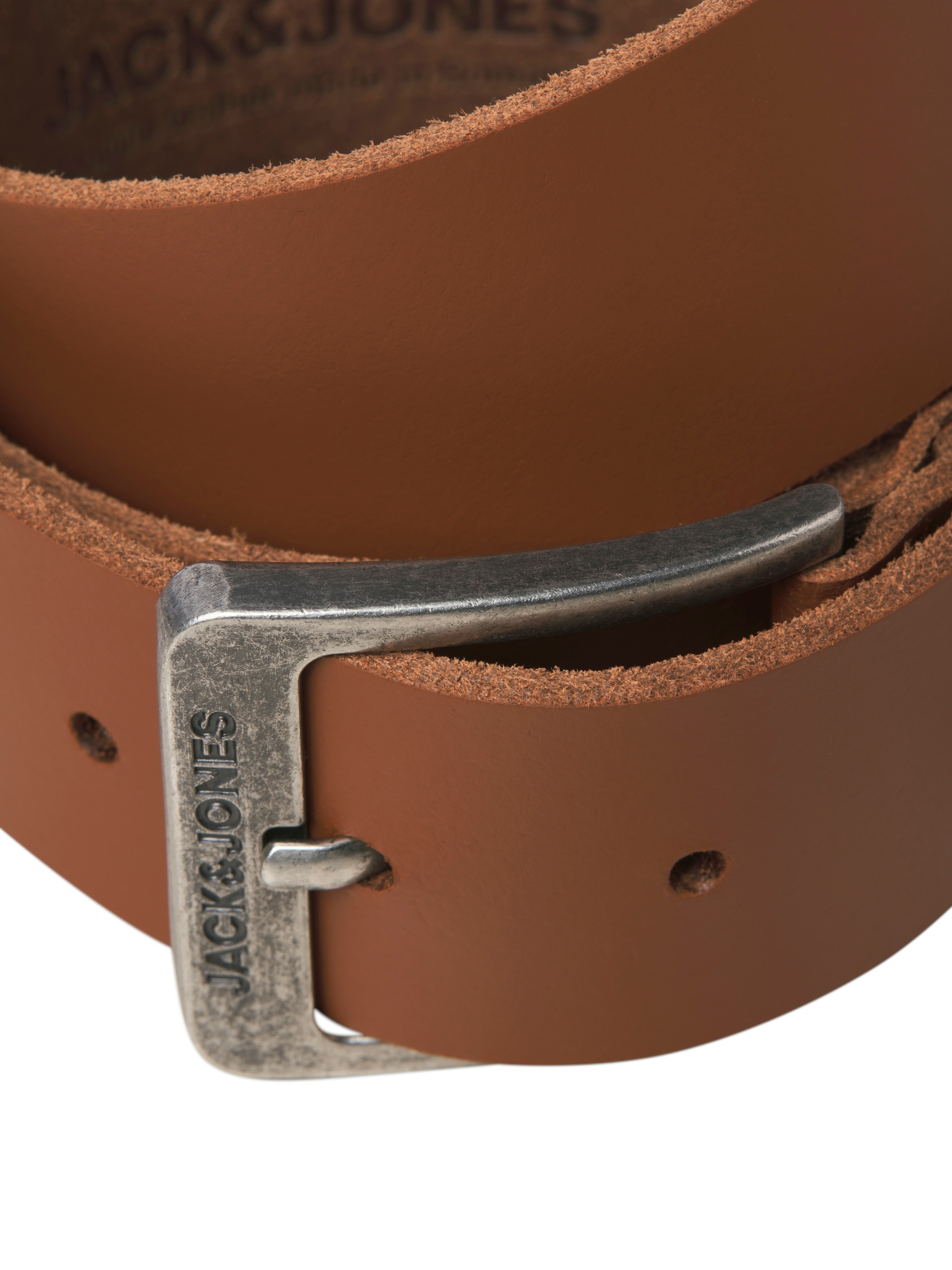 Jack & Jones Ledergürtel »JACBRAGA LEATHER BELT SN« mit silberner Schließe