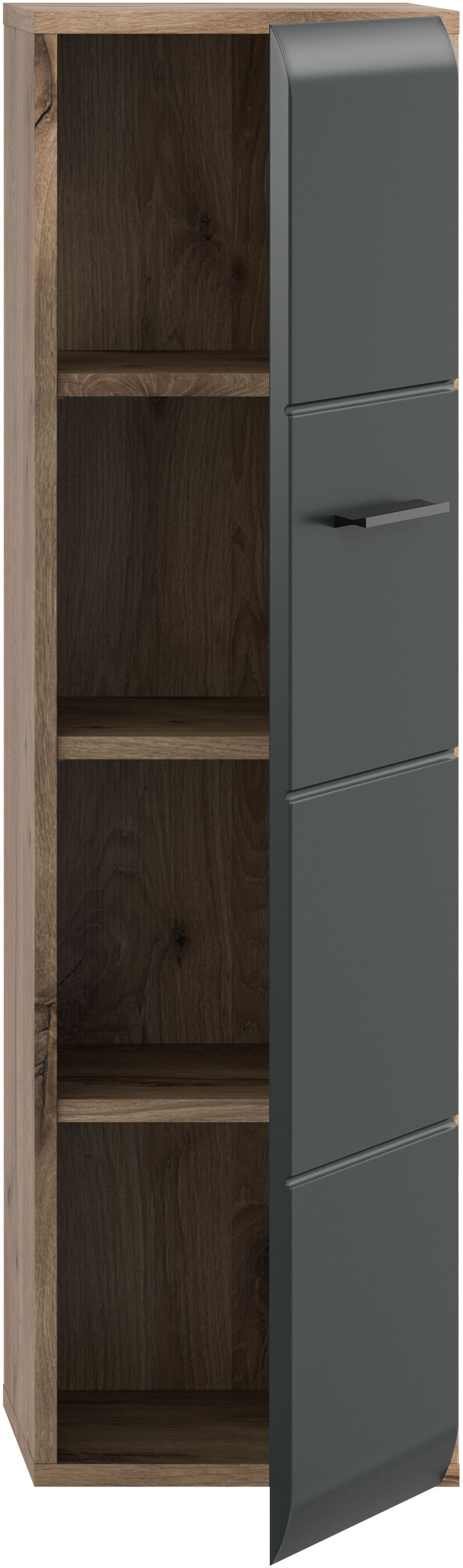 INOSIGN Stauraumschrank, (1 St.), Florenz, Badschrank Nox Oak NB, 106 cm hoch, 4 Fächer