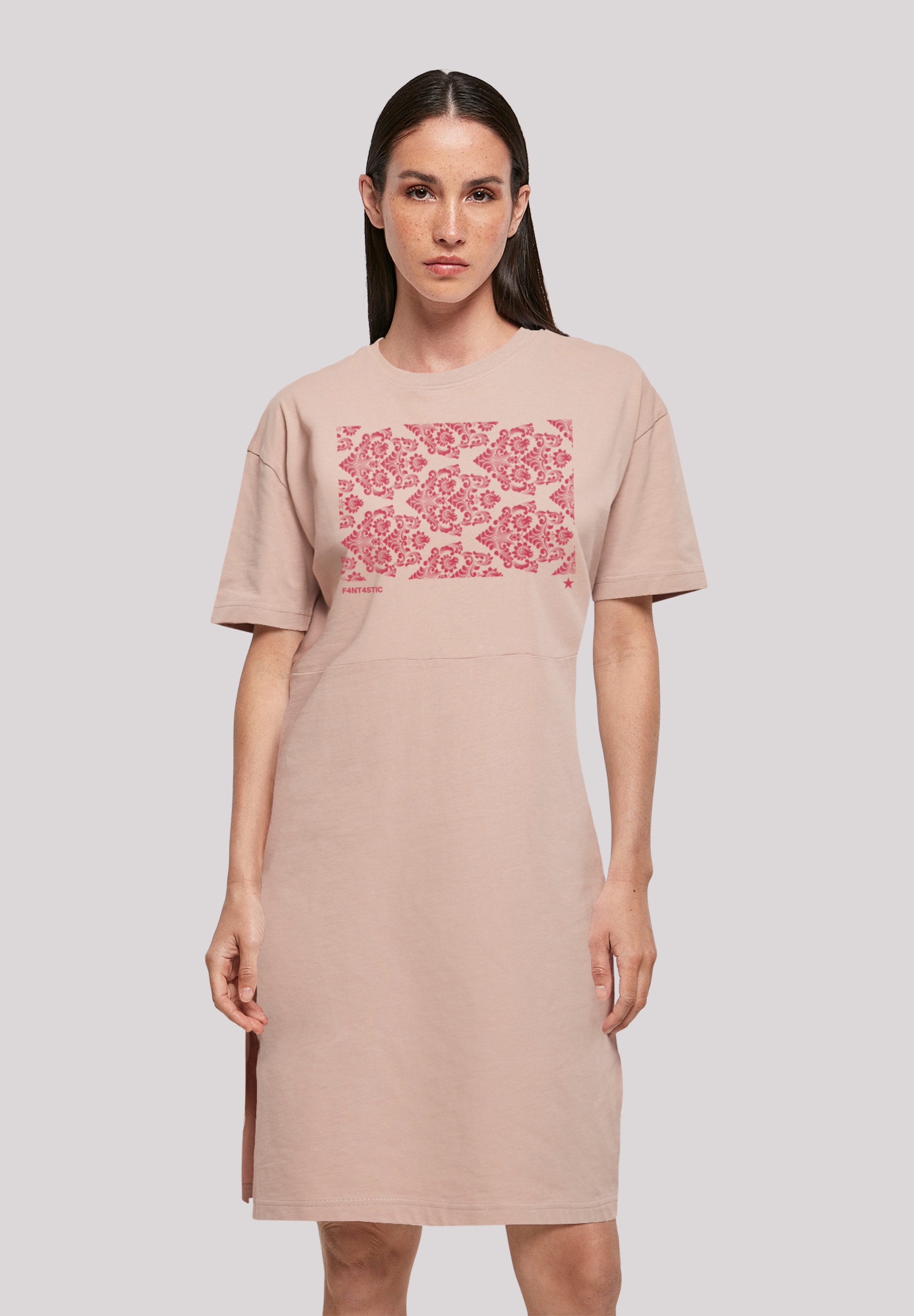 F4NT4STIC Shirtkleid "Muster Blumen Rot" Ohne Taschen Print günstig online kaufen