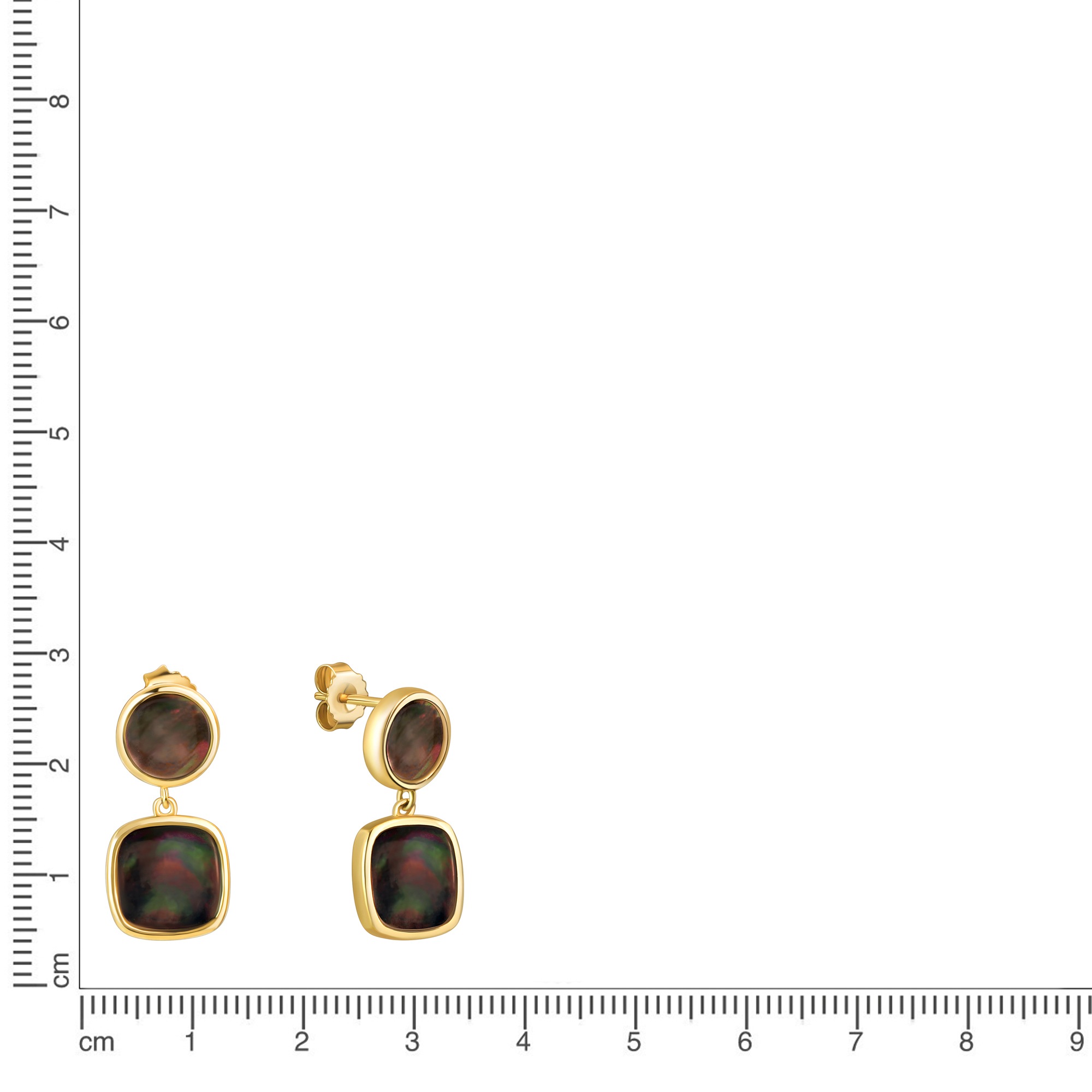 Vivance Paar Ohrstecker »925/- Sterling Silber vergoldet Perlmutt schwarz«