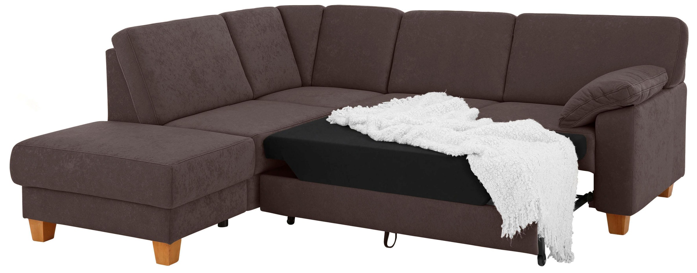 Home affaire Ecksofa »Belfort L-Form«, mit Federkern, wahlweise mit Bettfunktion und Stauraum