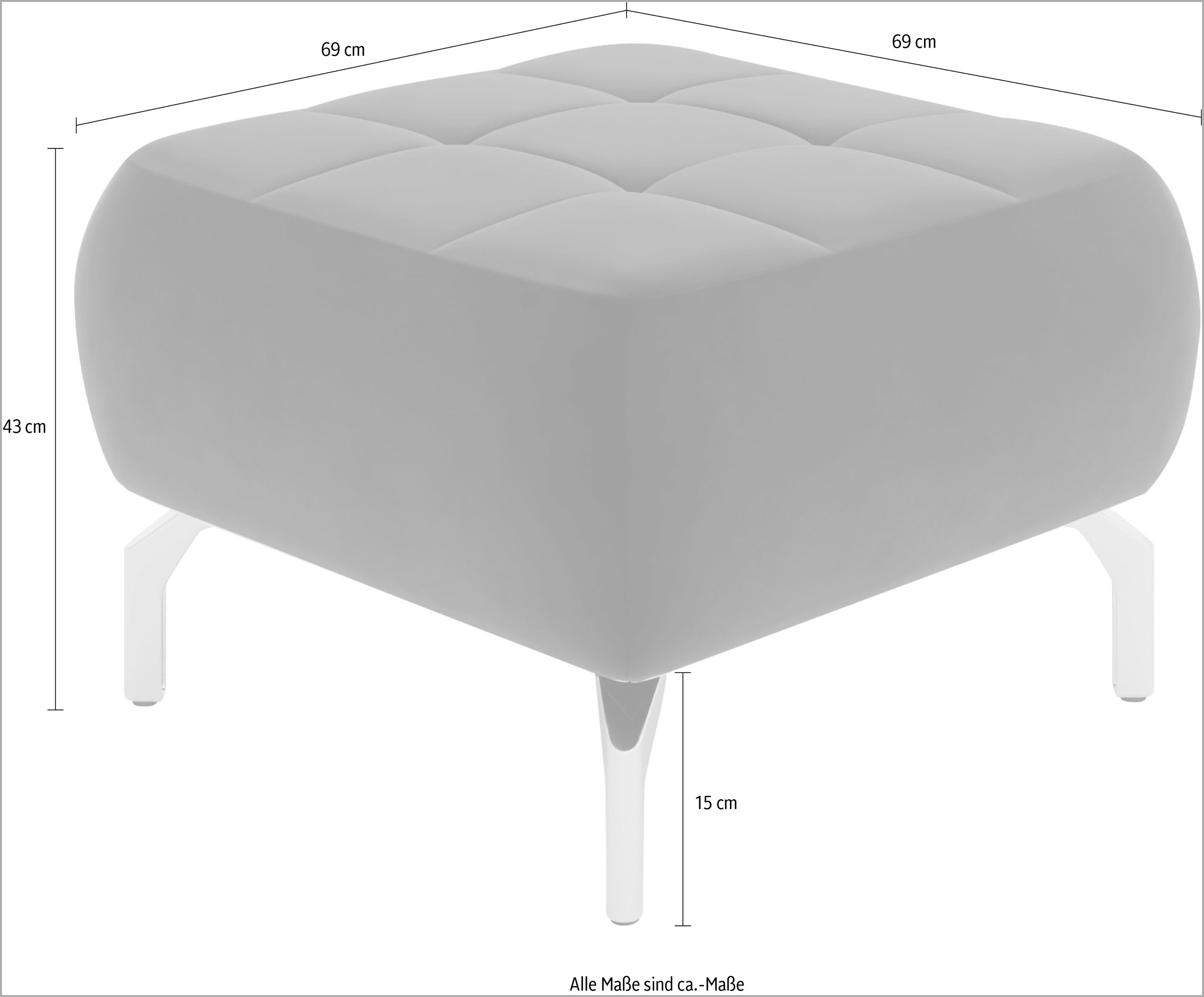 sit&more Polsterhocker »Orient 1«, goldfarbene Metallfüße