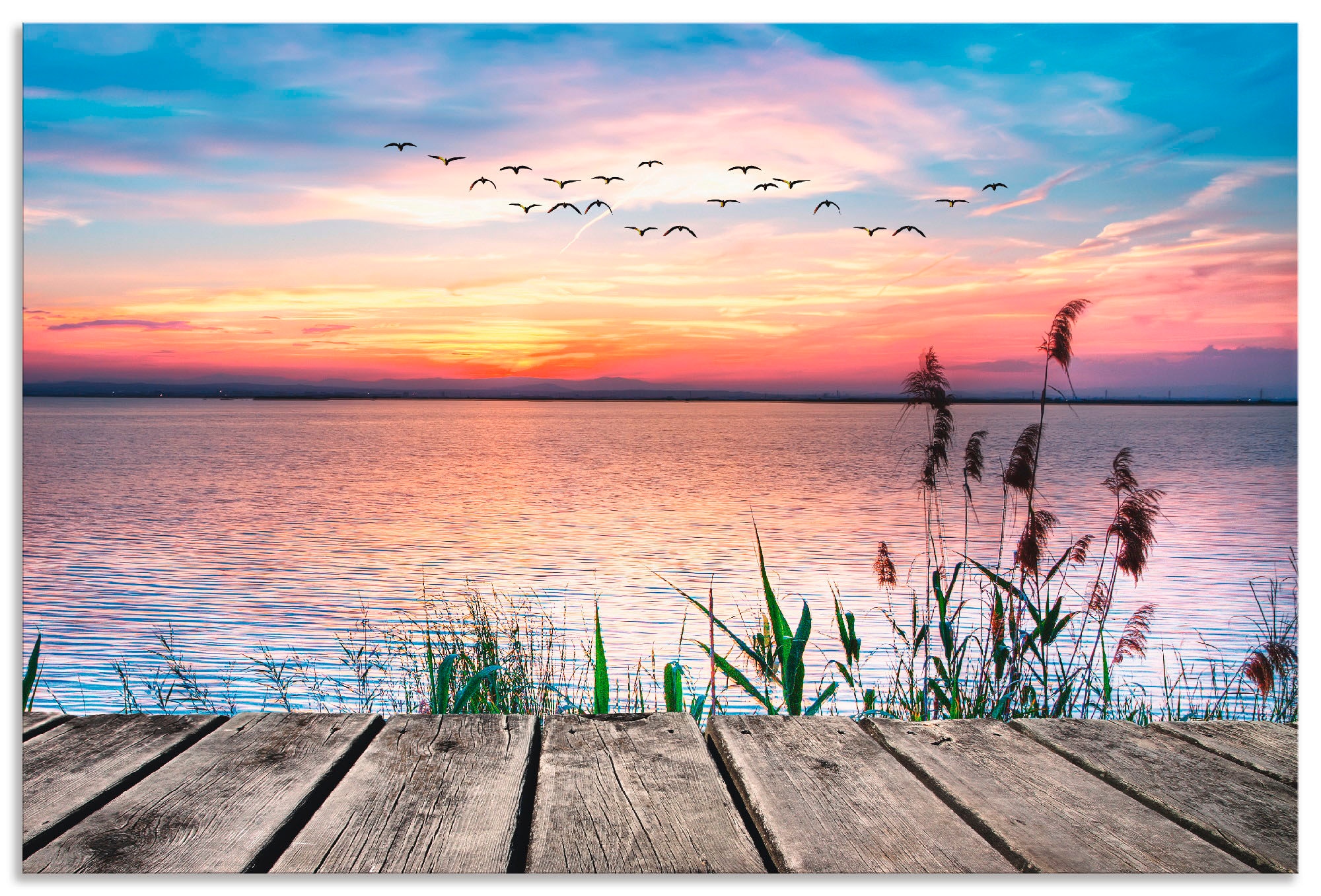 Artland Wandbild "Der See in den Farben der Wolken" Gewässer 1 Stk. tlg. als Alubild, Leinwandbild, Poster in verschied. Größen