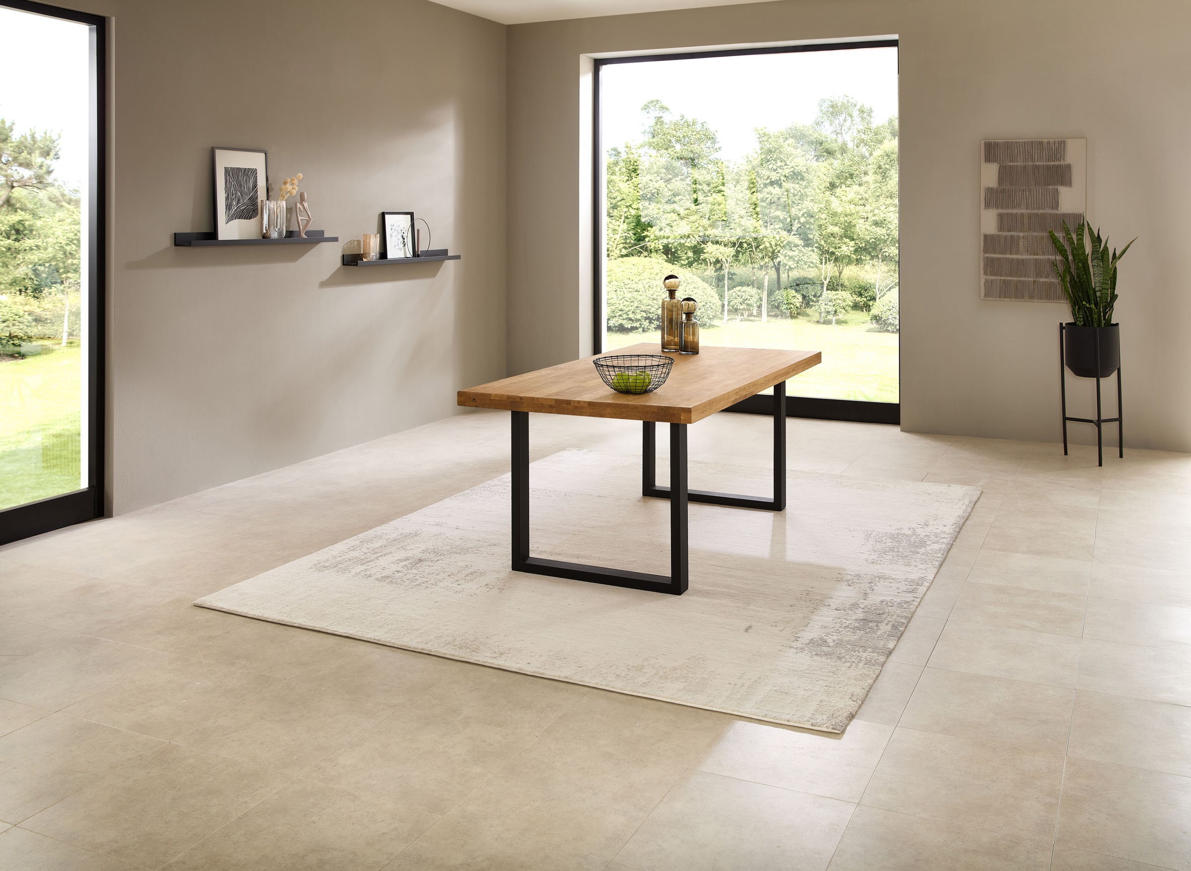 Stolkom Esstisch "Chris Esszimmertisch Eiche Massivholz, BxHxT 180/76/100 c günstig online kaufen