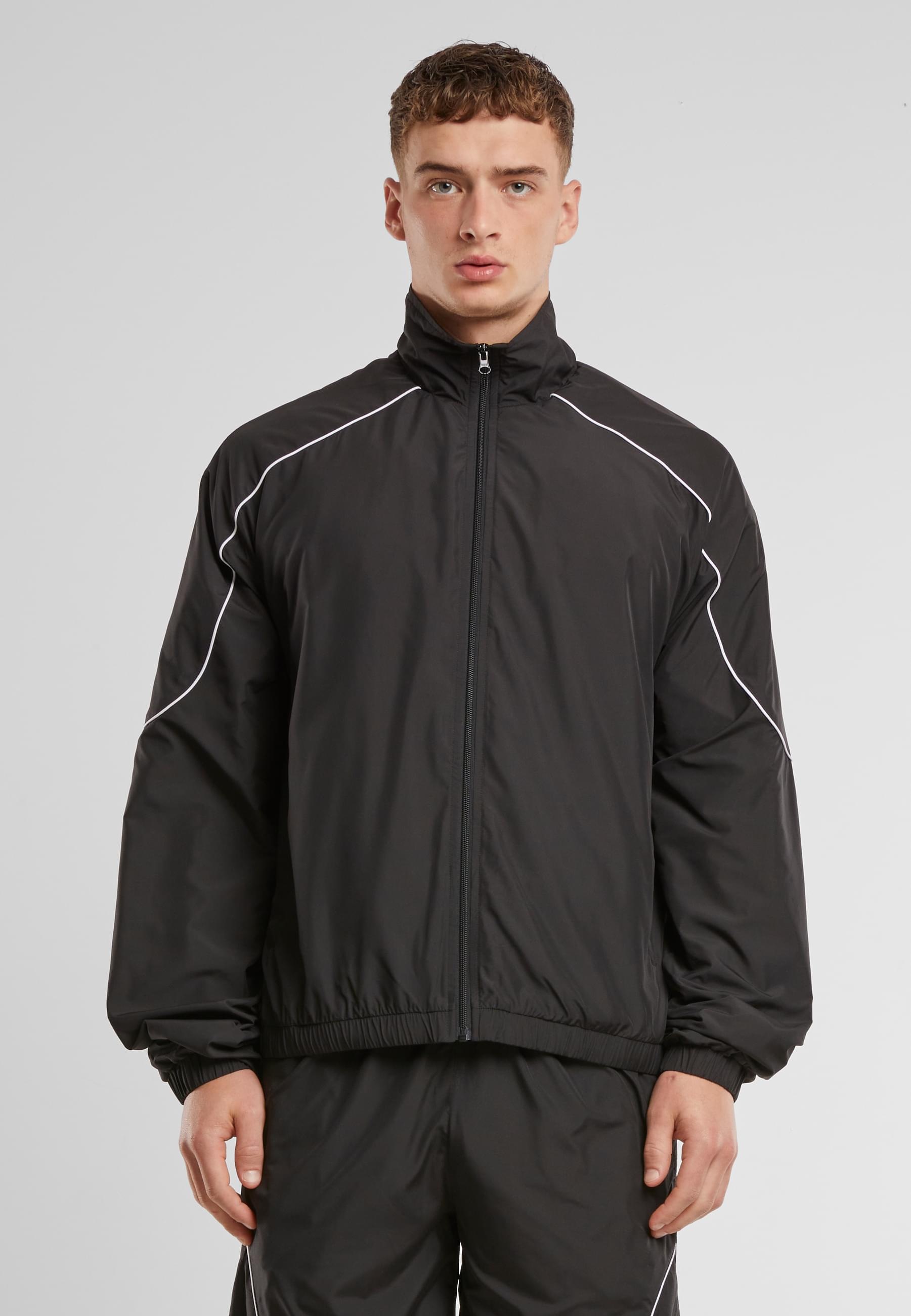 URBAN CLASSICS Trainingsjacke »Urban Classics Piped Panel Trackjacket«, (1 St.), ohne Kapuze
