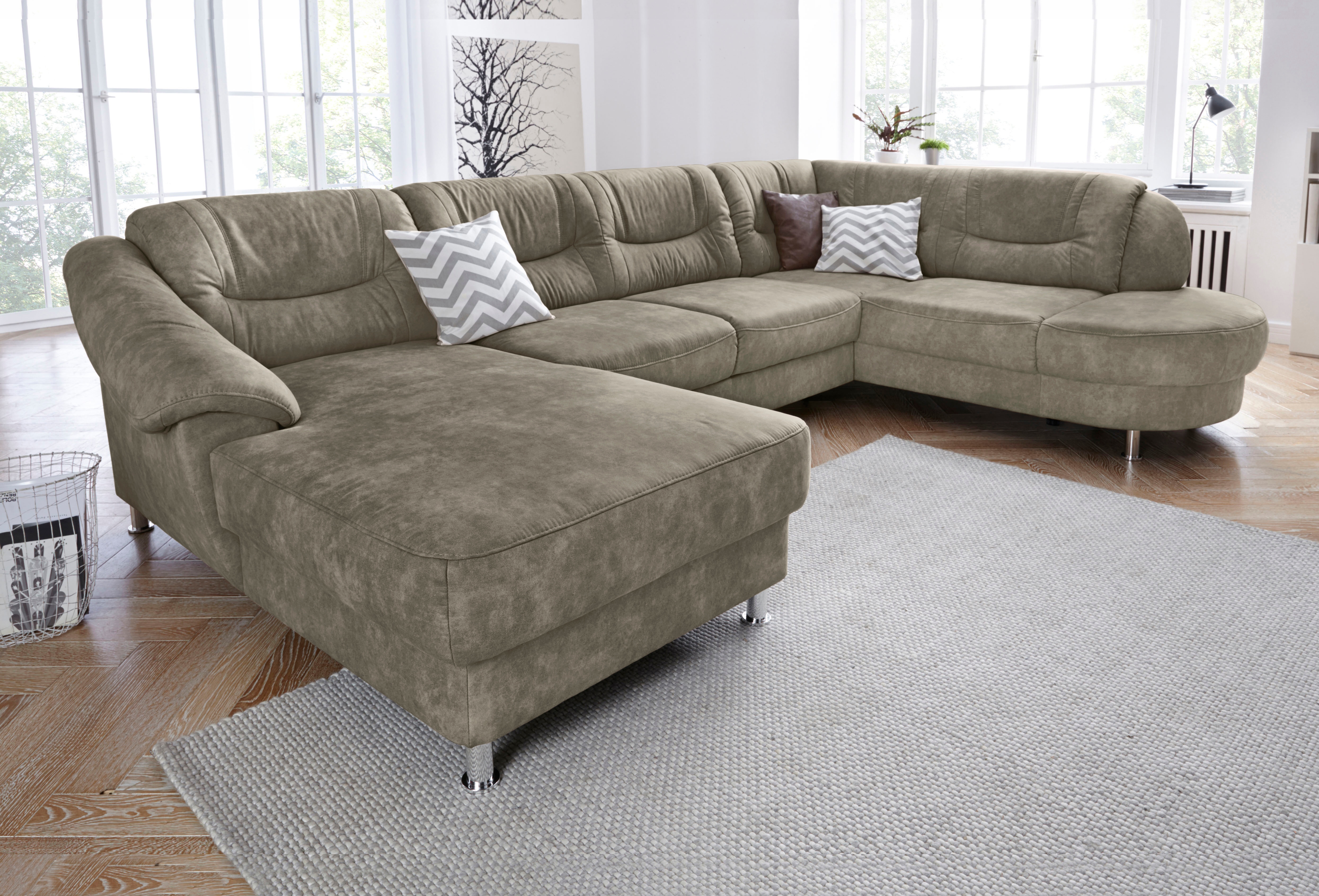 sit&more Wohnlandschaft "Salsa U-Form" mit Federkern, wahlweise mit Schlaffunktion