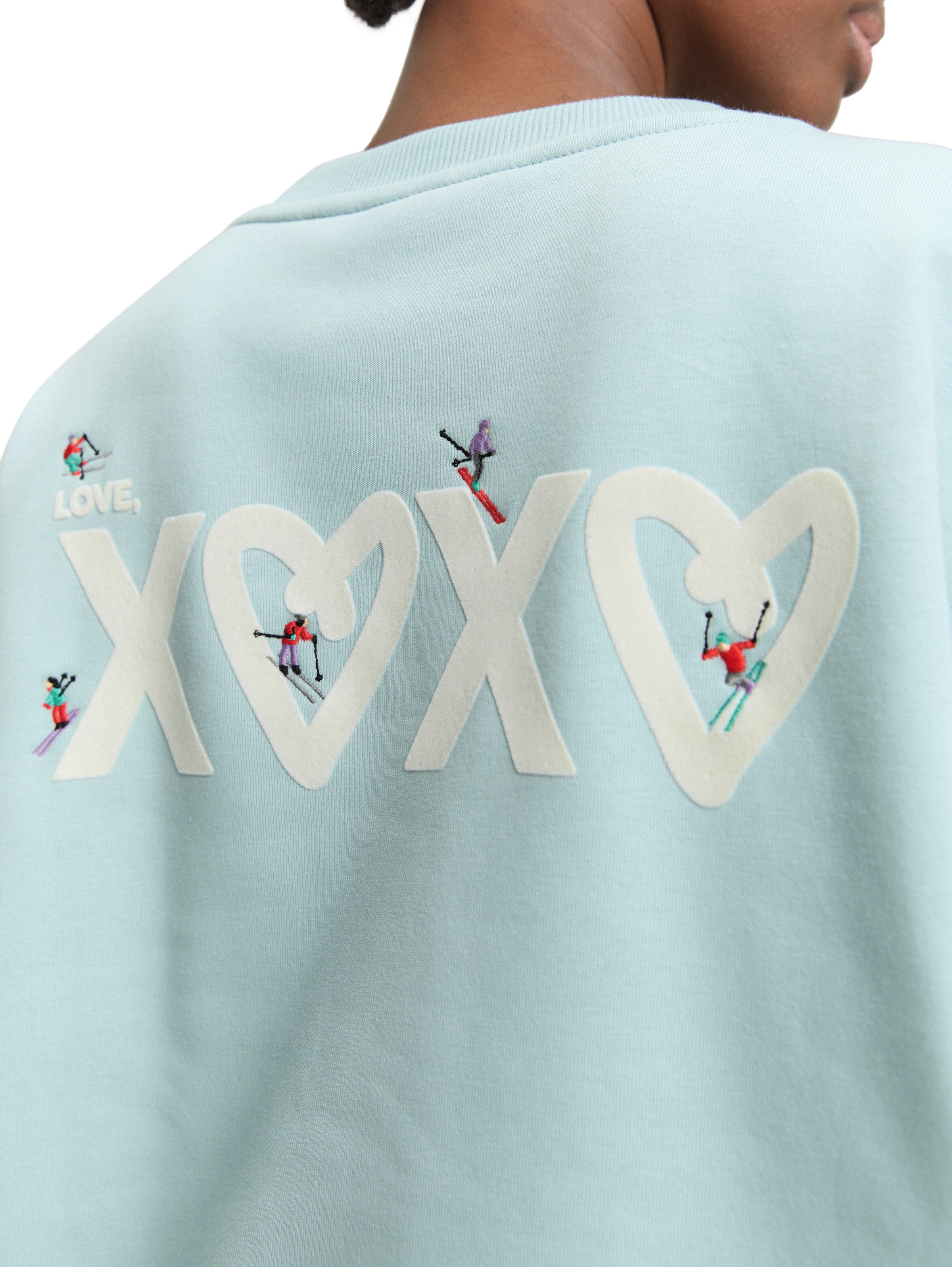 TOM TAILOR Denim Sweatshirt , Rundhals, bequeme Passform, bedruckt
