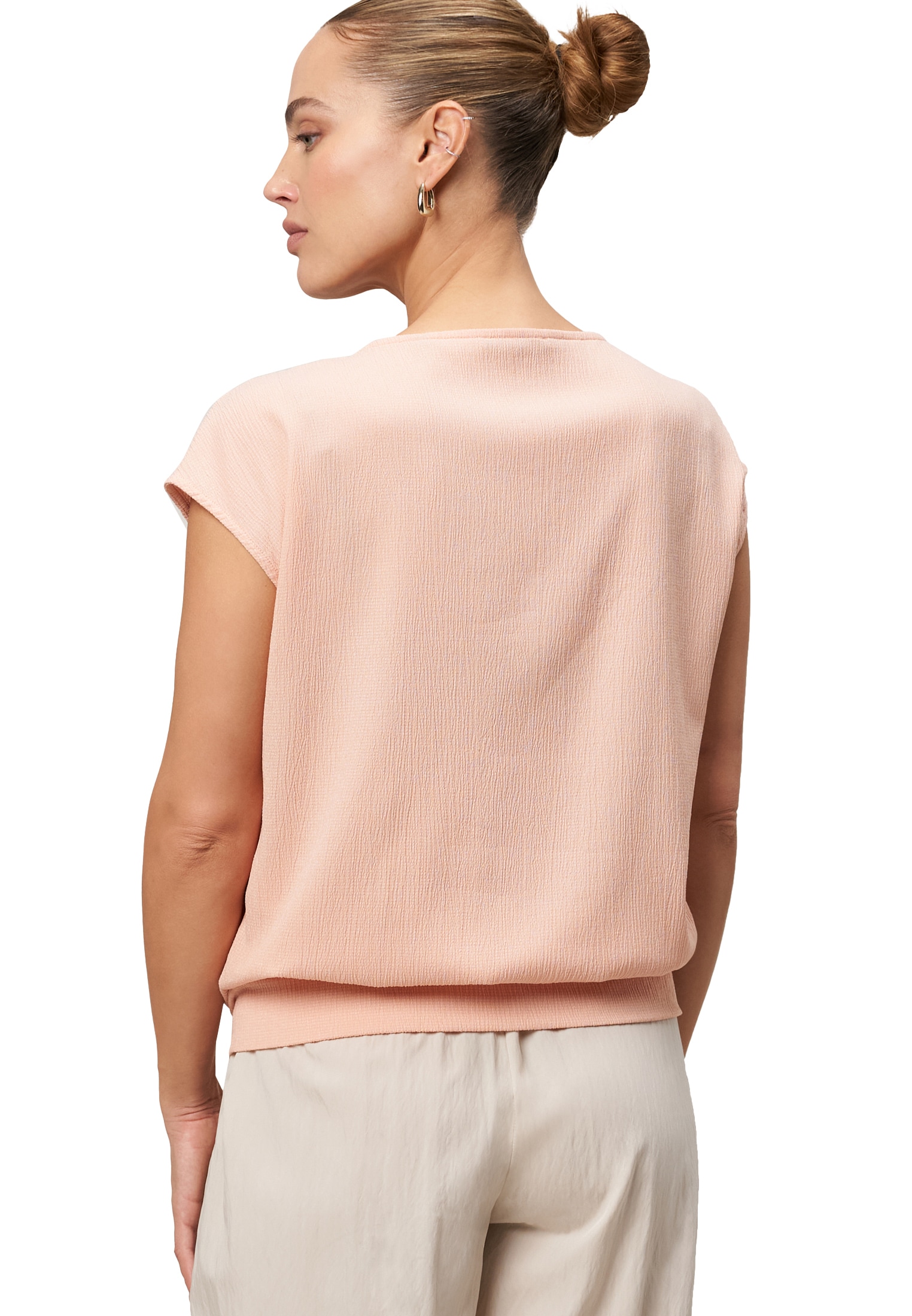 Zero Kurzarmshirt »zero Plissee-Shirt mit V-Ausschnitt«, (1 tlg.), Plain/ohne Details
