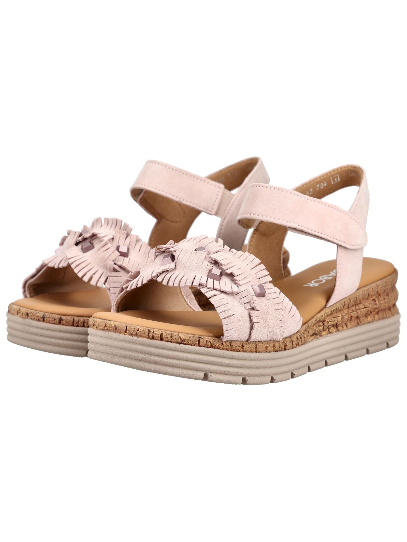 Gabor Comfort Strap Sandals Suede Leather Pink 38.5 3