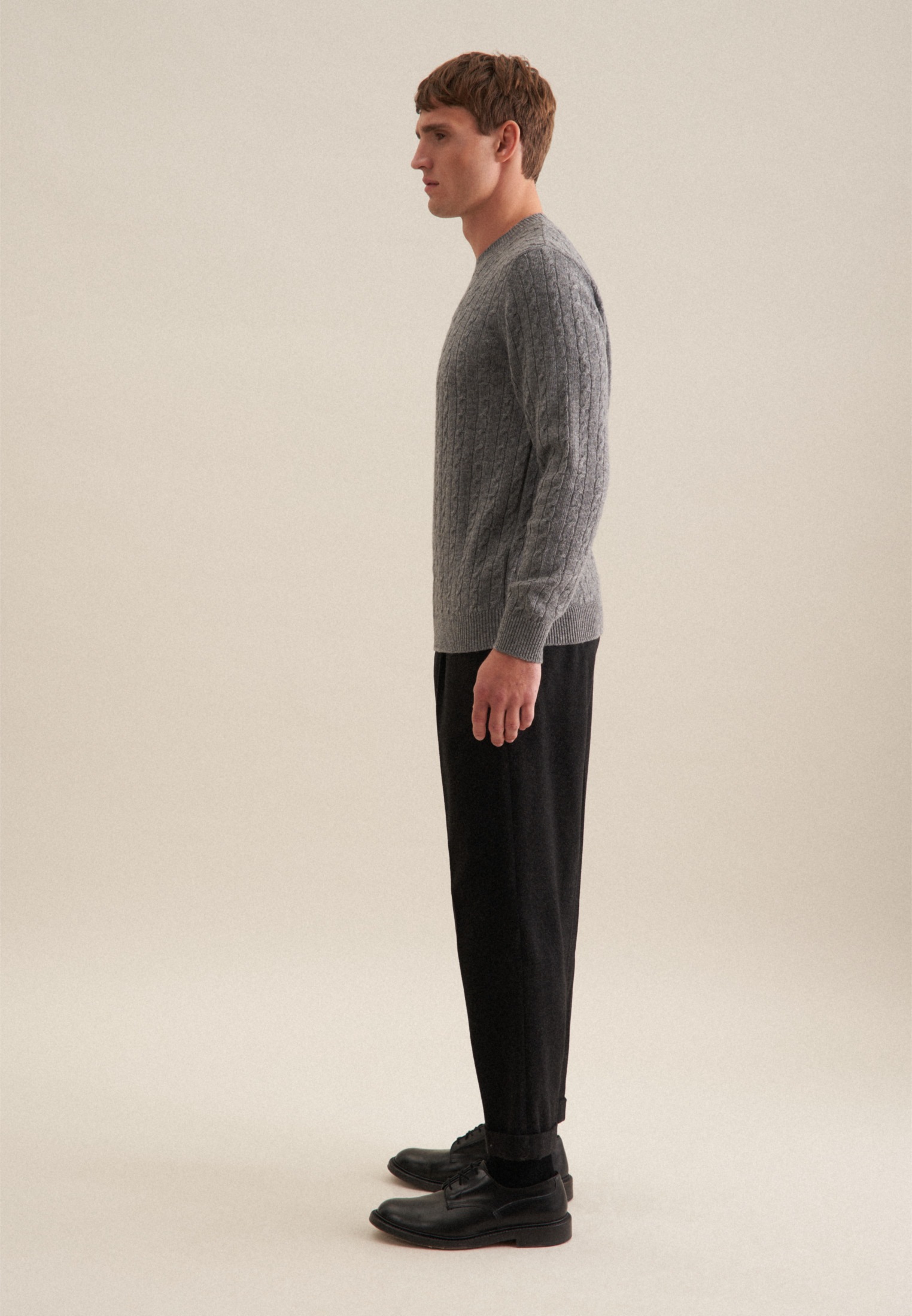 seidensticker Strickpullover »Regular«, Langarm Rundhals Zopfmuster
