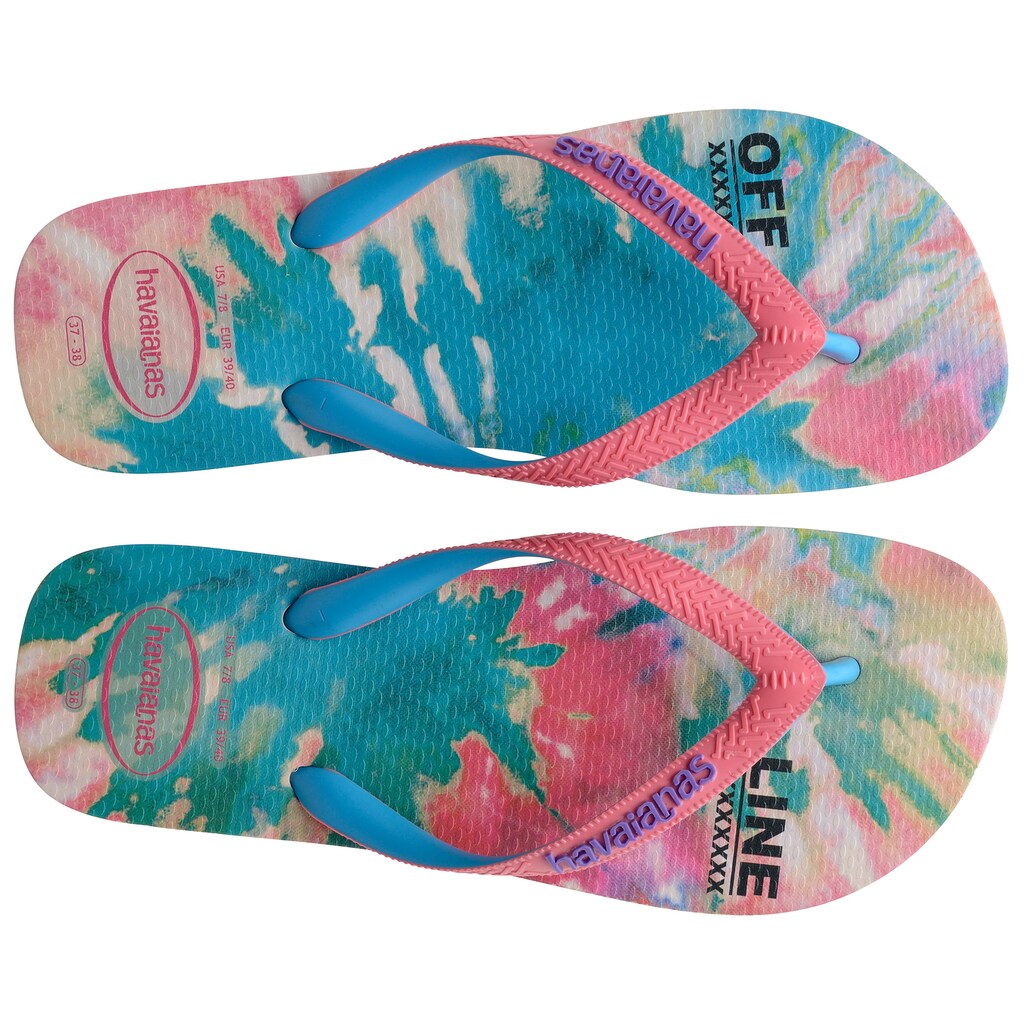Schuhe Hausschuhe Havaianas Zehentrenner »TOP FASHION«, mit coolem Batik-Print rosé-bunt