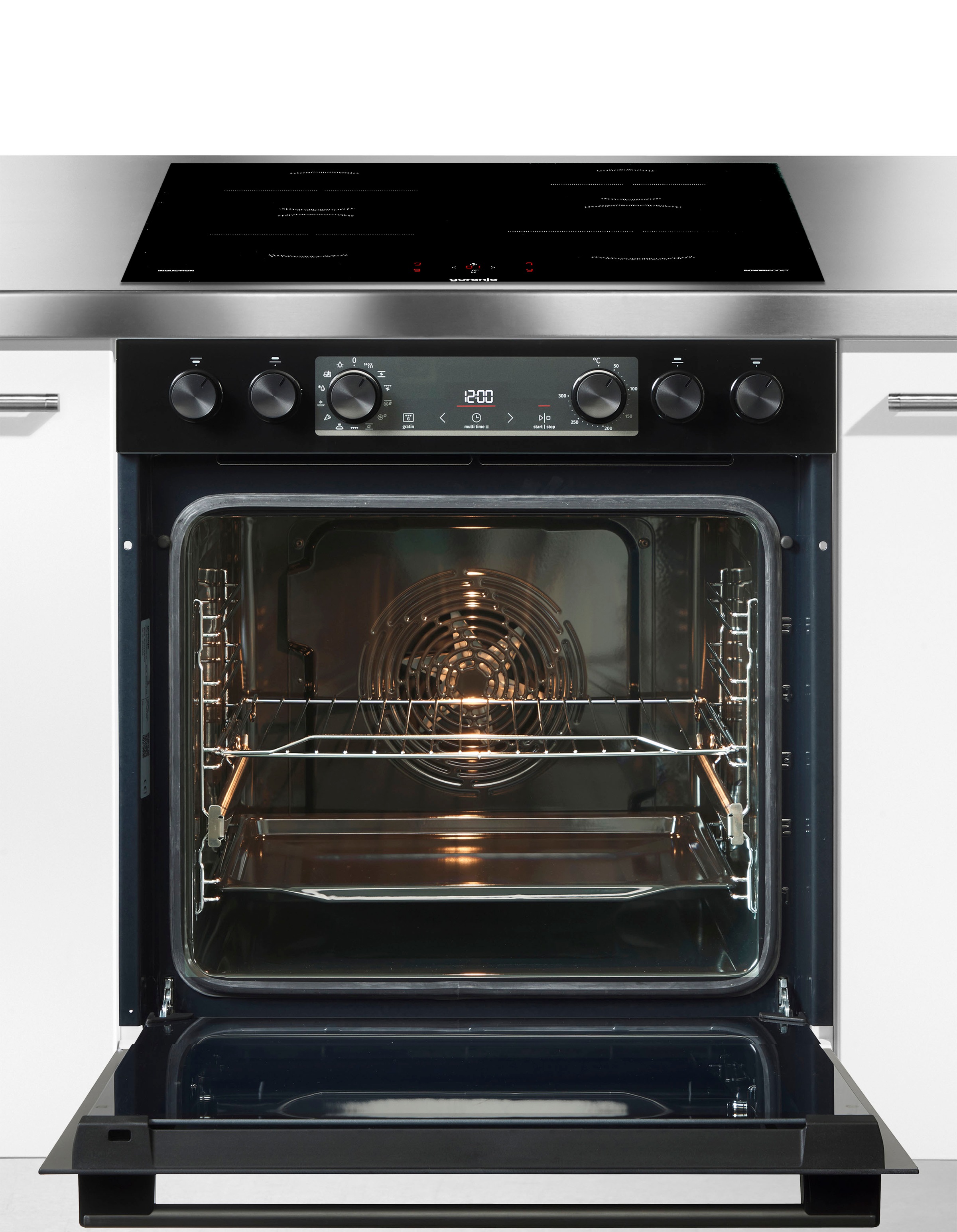 Thumbnail - GORENJE Induktions Herd-Set "BCSI737DBGOT" mit 1-fach-Teleskopauszug ecoClean Plus 1 Stk. tlg. Pizzafunktion mit 300 C –...