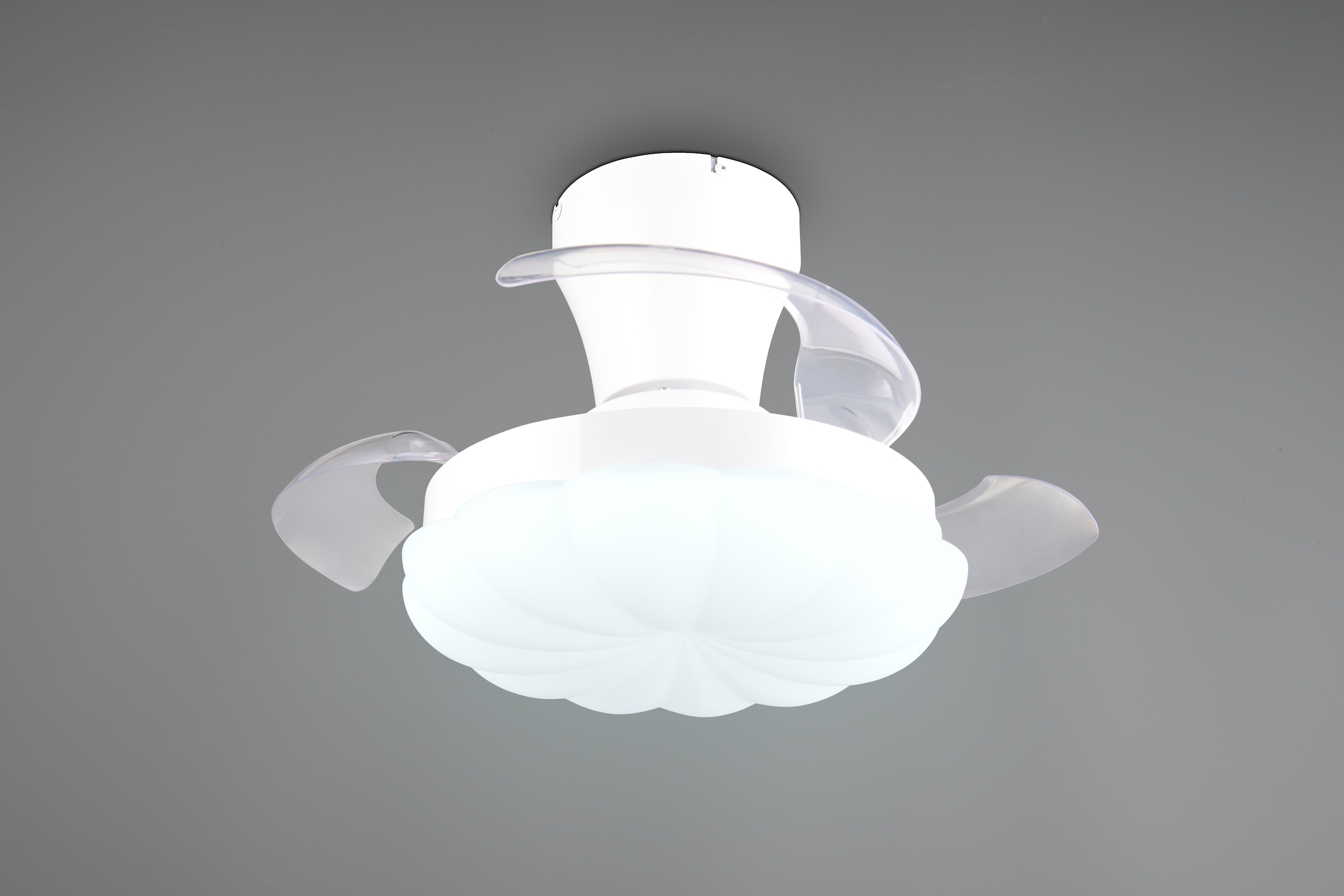 REALITY Leuchten LED Deckenleuchte »BORAS mit Ventilator, Deckenventilator mit ausklappbaren Flügeln 30W« LED-Board 1 Stk. Farbwechsler | warmweiß - kaltweiß Ø 34 - 60 cm (aufgeklappt), 6 Stufen, LED 24W CCT dimmbar Timer Fernb.